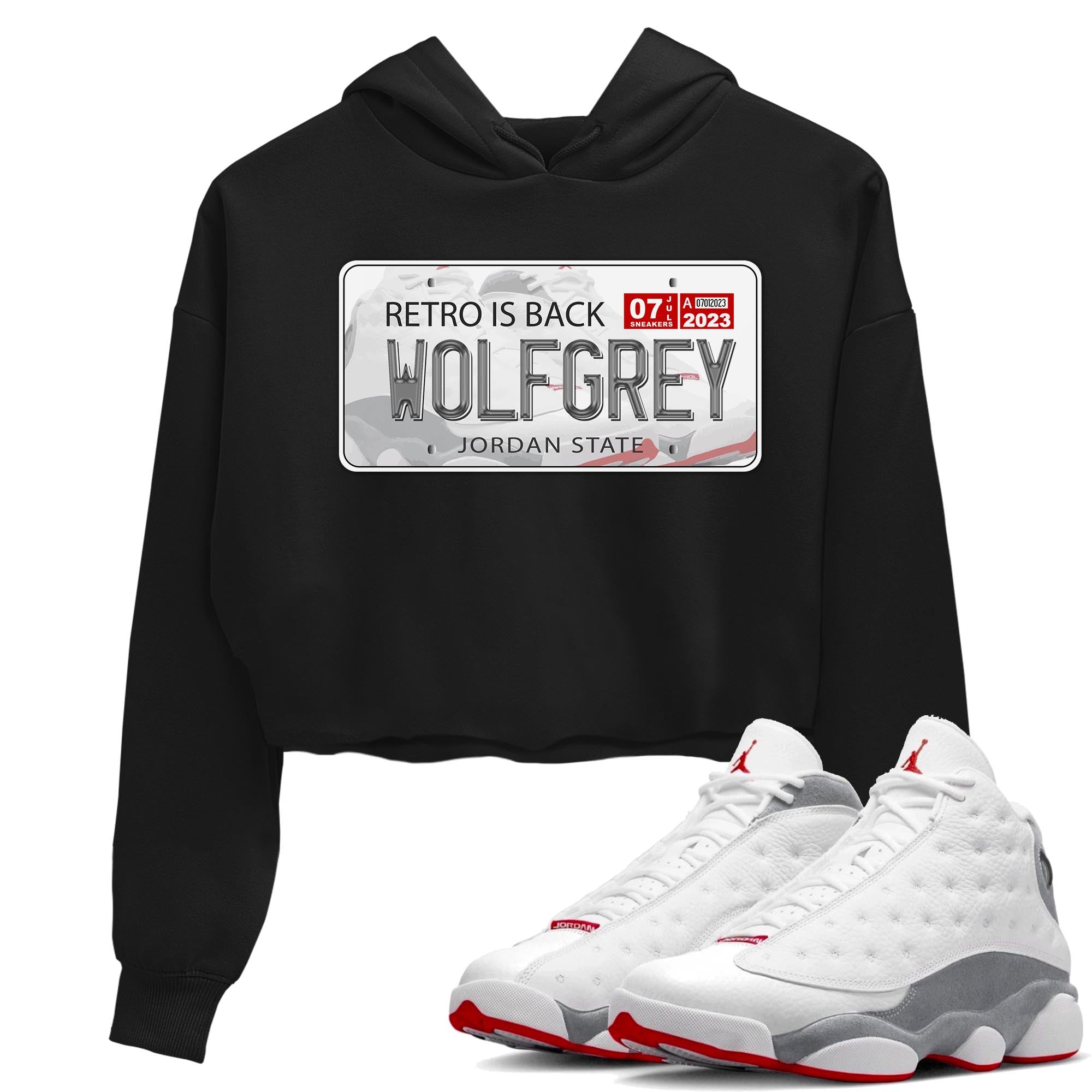 Jordan Plate Women's Tops - Air Jordan 13 Wolf Grey
