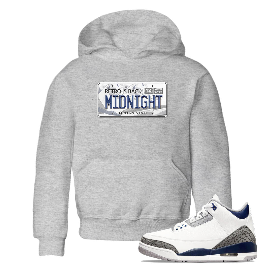 Jordan Plate snkmatch Tees Kids - Air Jordan 3 Midnight Navy 2023