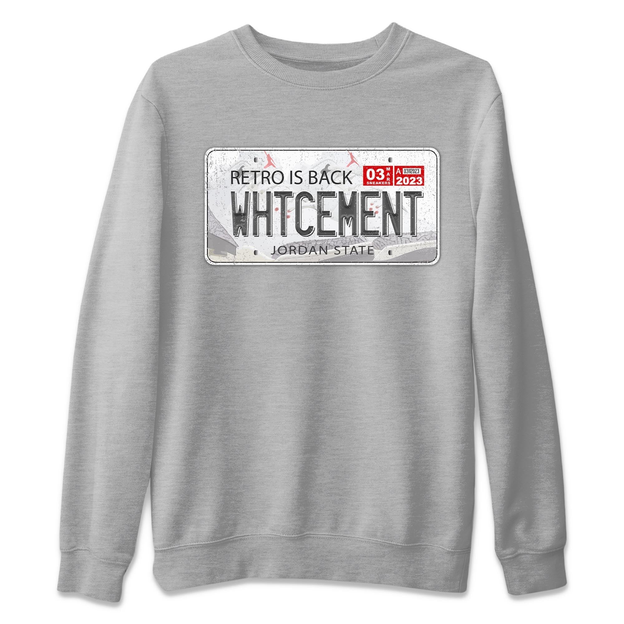 Jordan Plate Unisex Tops - Air Jordan 3 White Cement