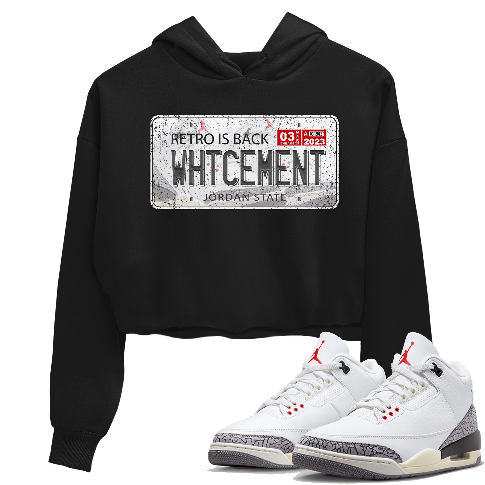 Jordan Plate Women's Tops - Air Jordan 3 White Cement