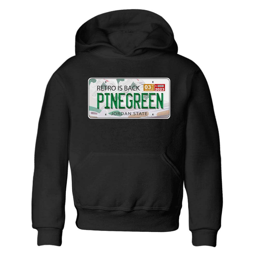 Jordan Plate Kids Tops - Air Jordan 4 Pine Green