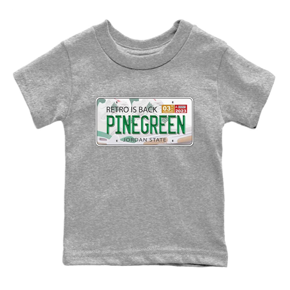 Jordan Plate Kids Tops - Air Jordan 4 Pine Green