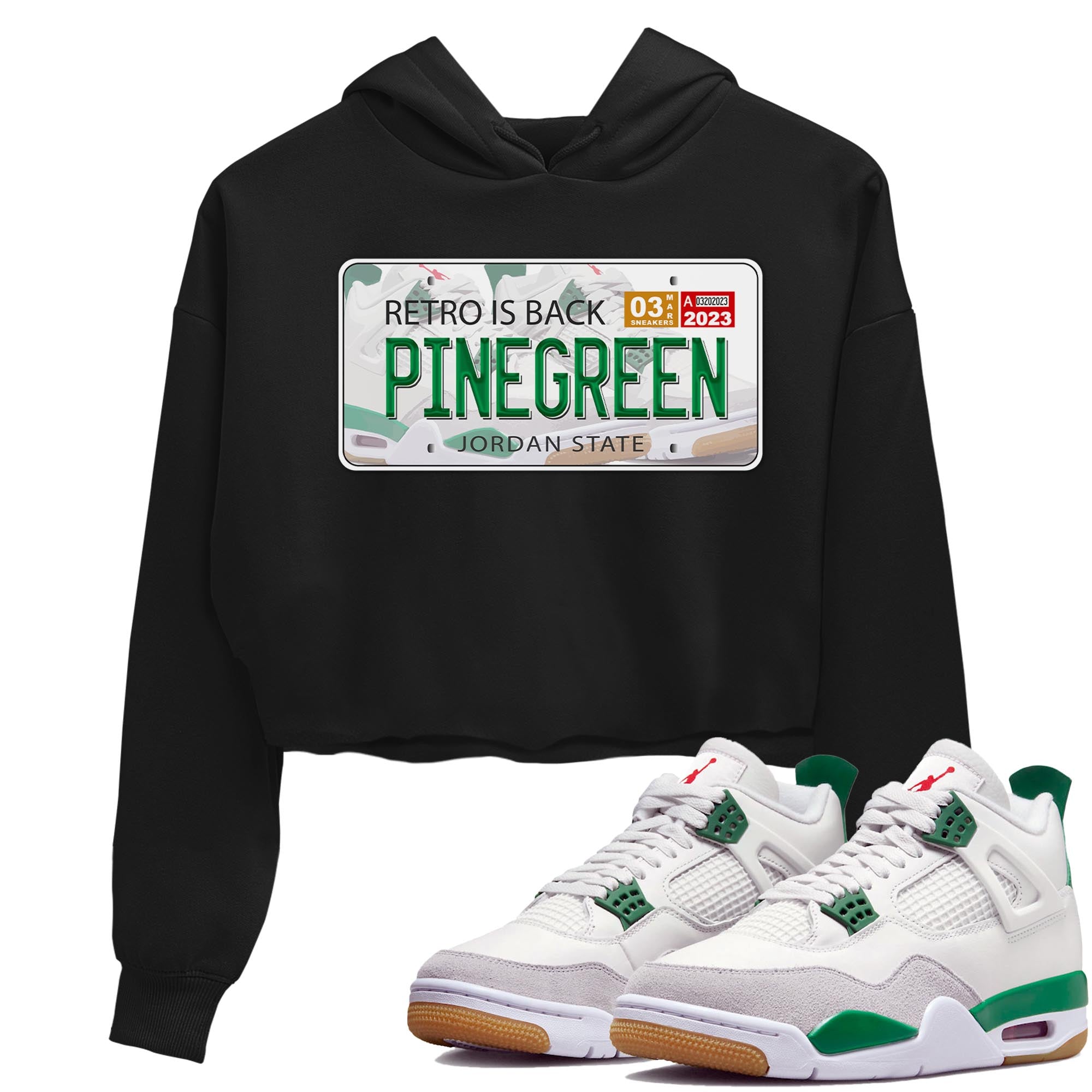 Jordan Plate Women's Tops - Air Jordan 4 Pine Green SB