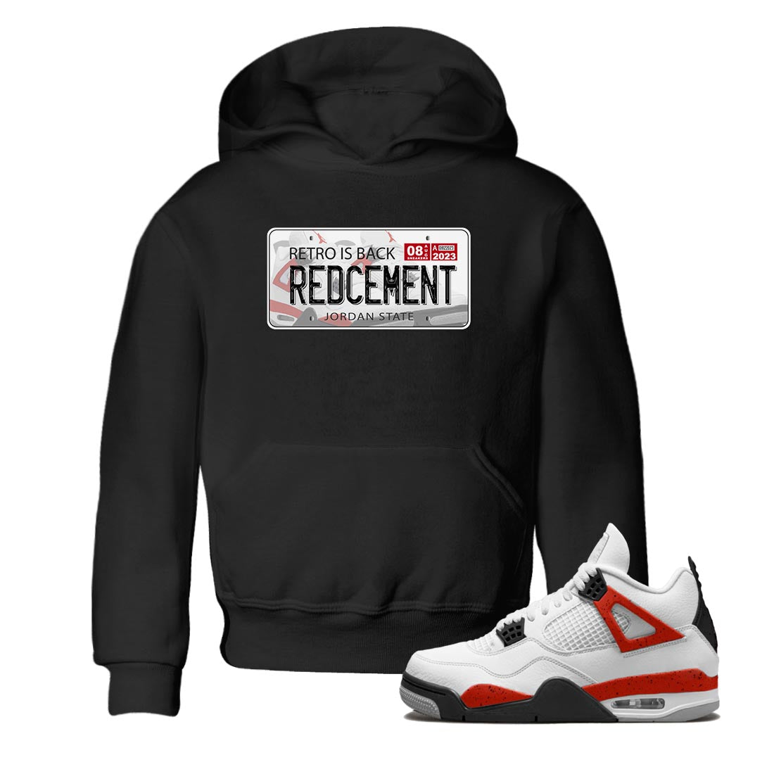 Jordan Plate snkmatch Tee Kids - Air Jordan 4 Red Cement