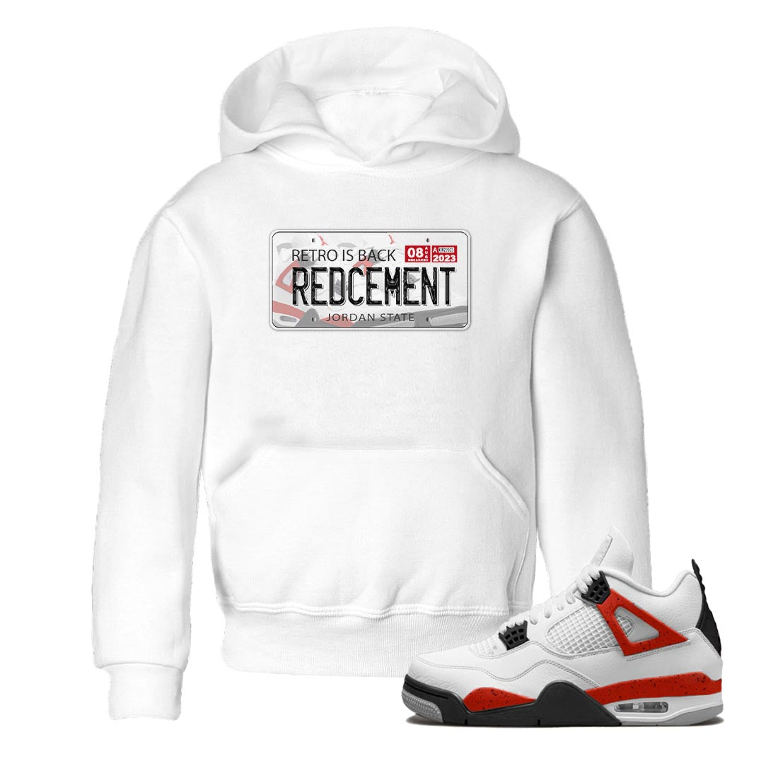 Jordan Plate snkmatch Tee Kids - Air Jordan 4 Red Cement