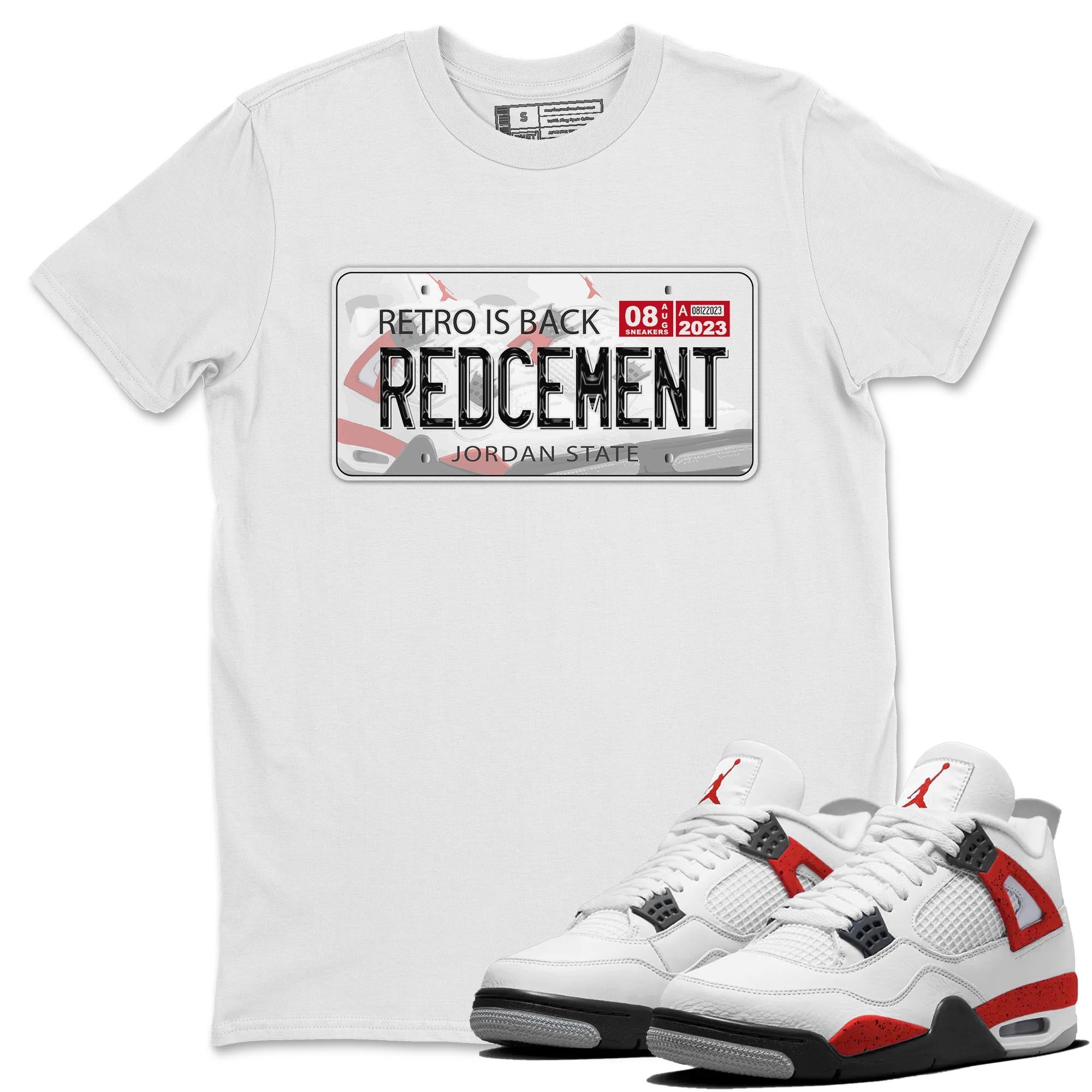 Jordan Plate snkmatch Tee - Air Jordan 4 Red Cement