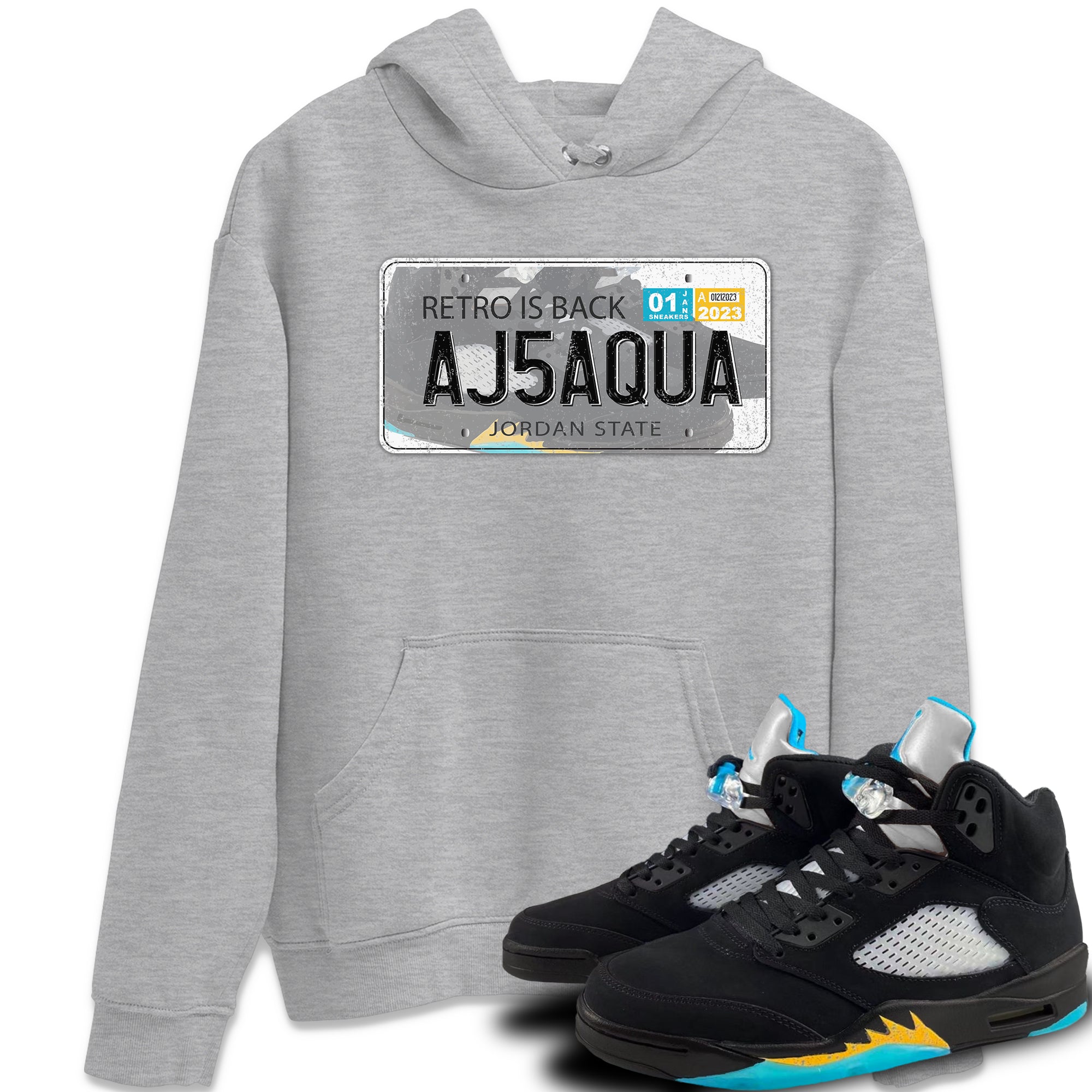 Jordan Plate Unisex Tops - Air Jordan 5 Aqua