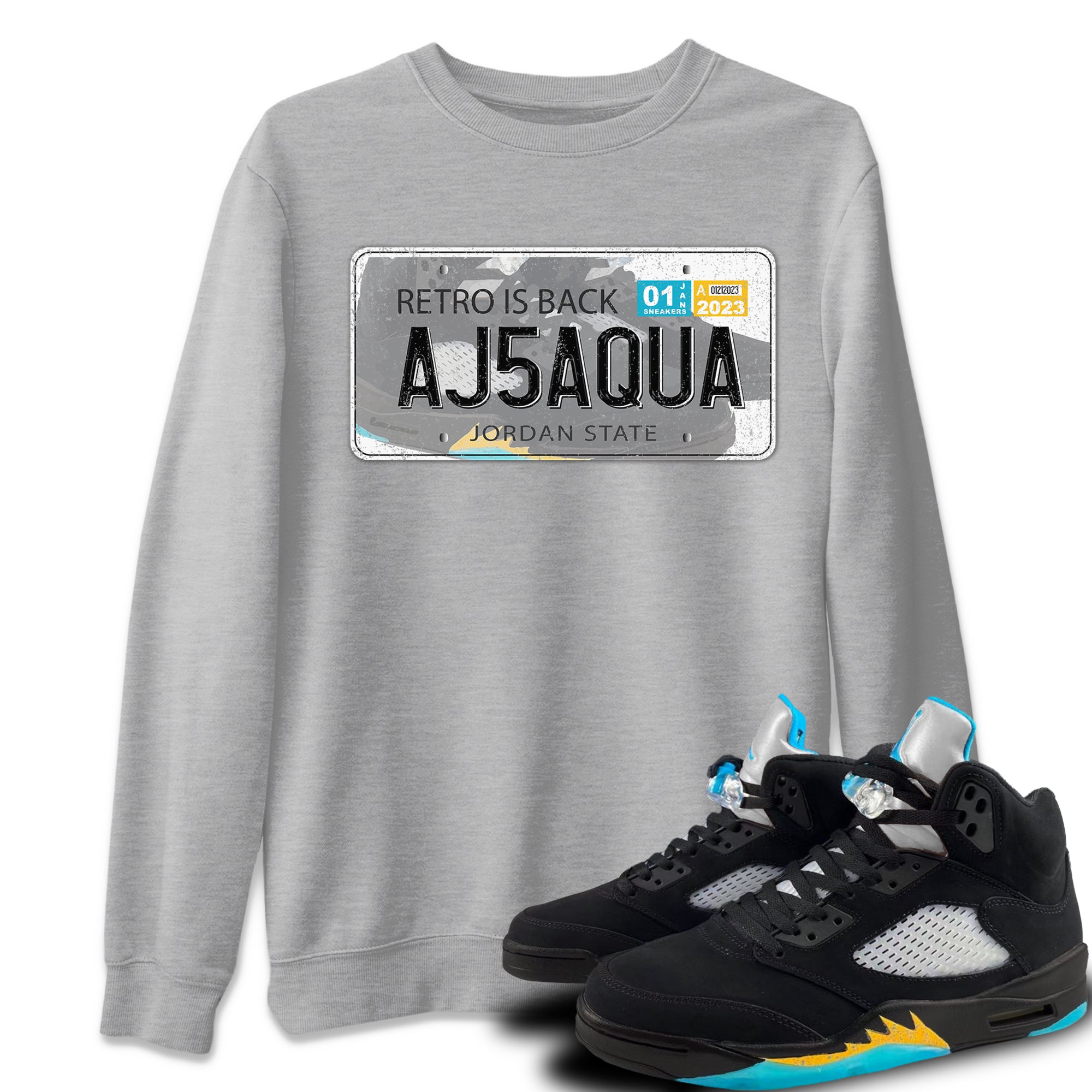 Jordan Plate Unisex Tops - Air Jordan 5 Aqua
