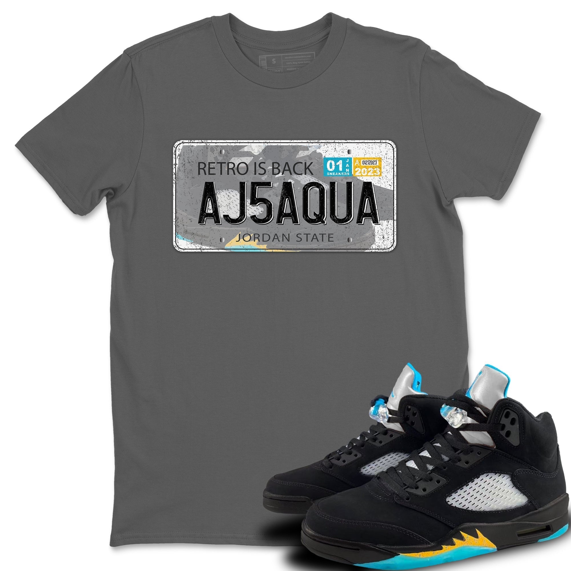 Jordan Plate Unisex Tops - Air Jordan 5 Aqua