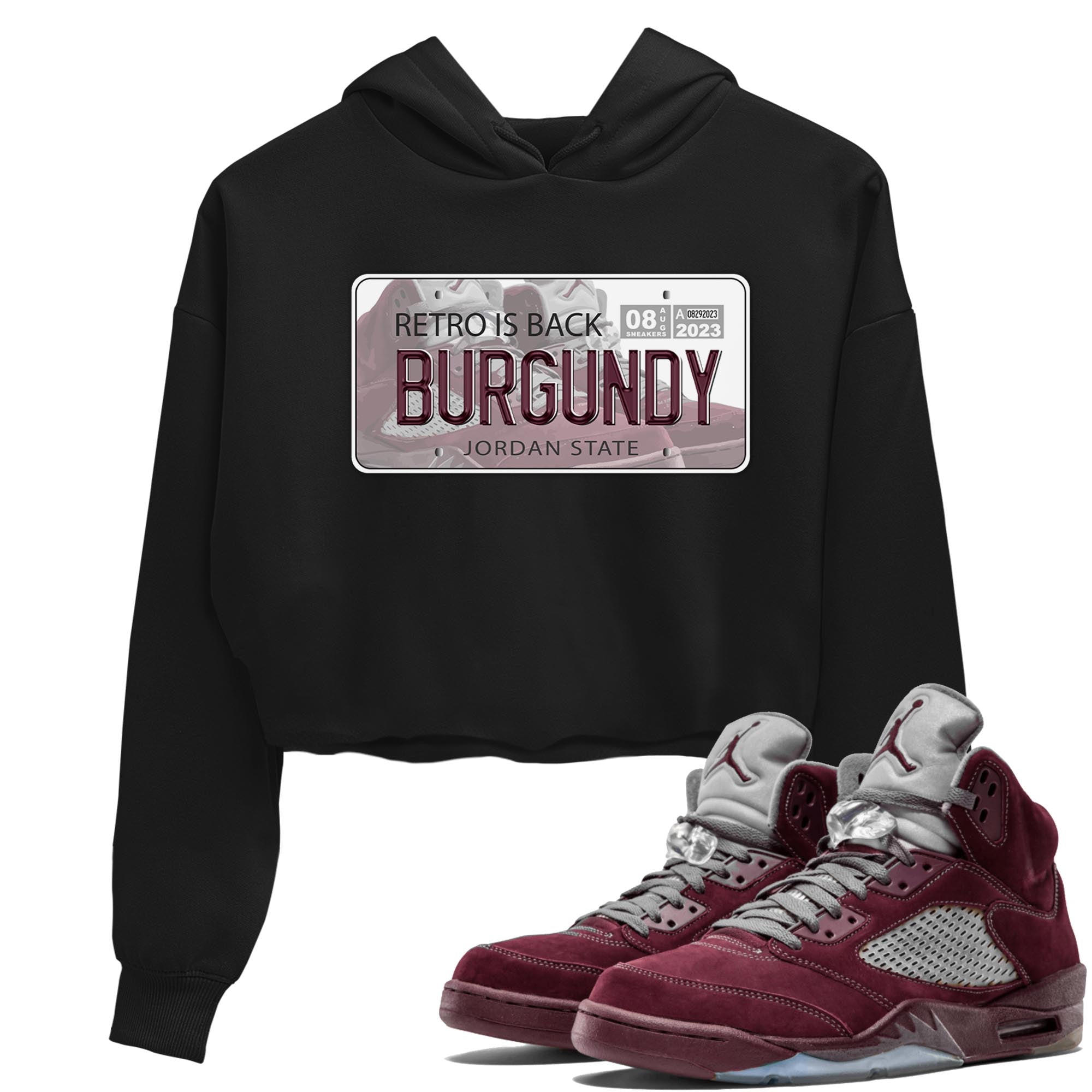 Jordan Plate snkmatch Women's Top - Air Jordan 5 Burgundy