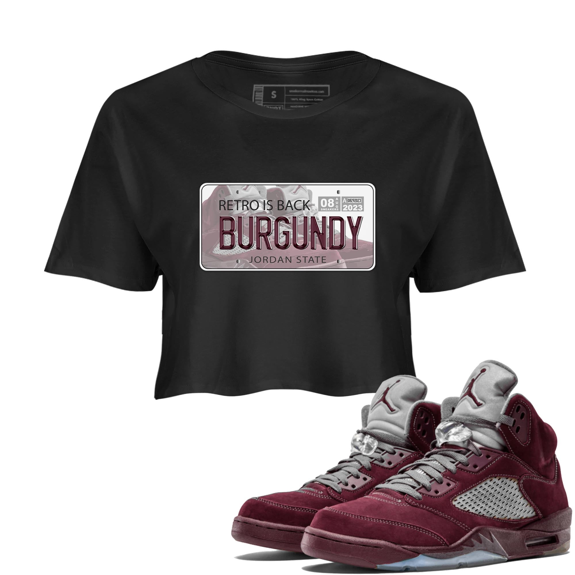 Jordan Plate snkmatch Women's Top - Air Jordan 5 Burgundy