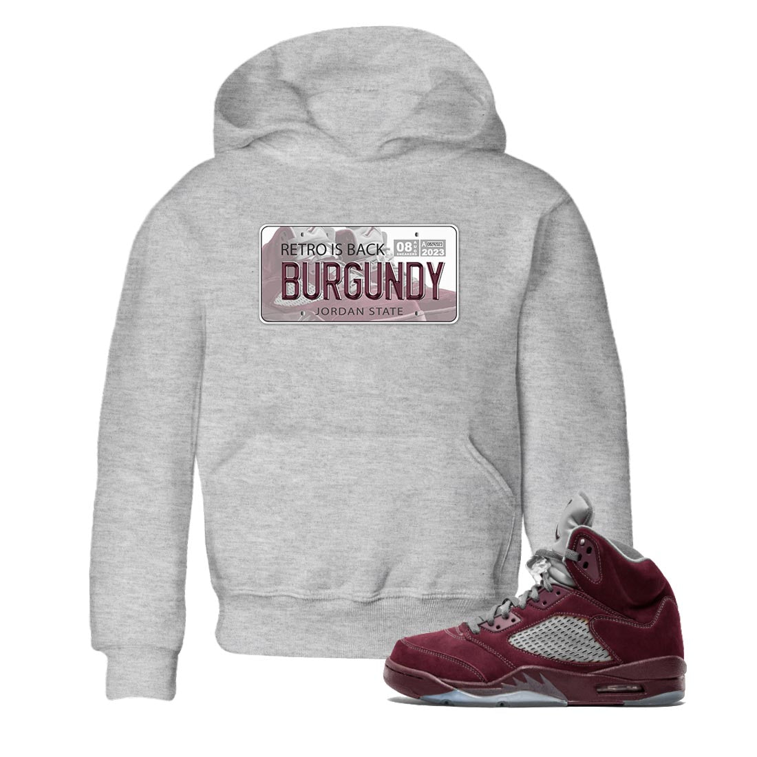 Jordan Plate snkmatch Tee Kids - Air Jordan 5 Burgundy