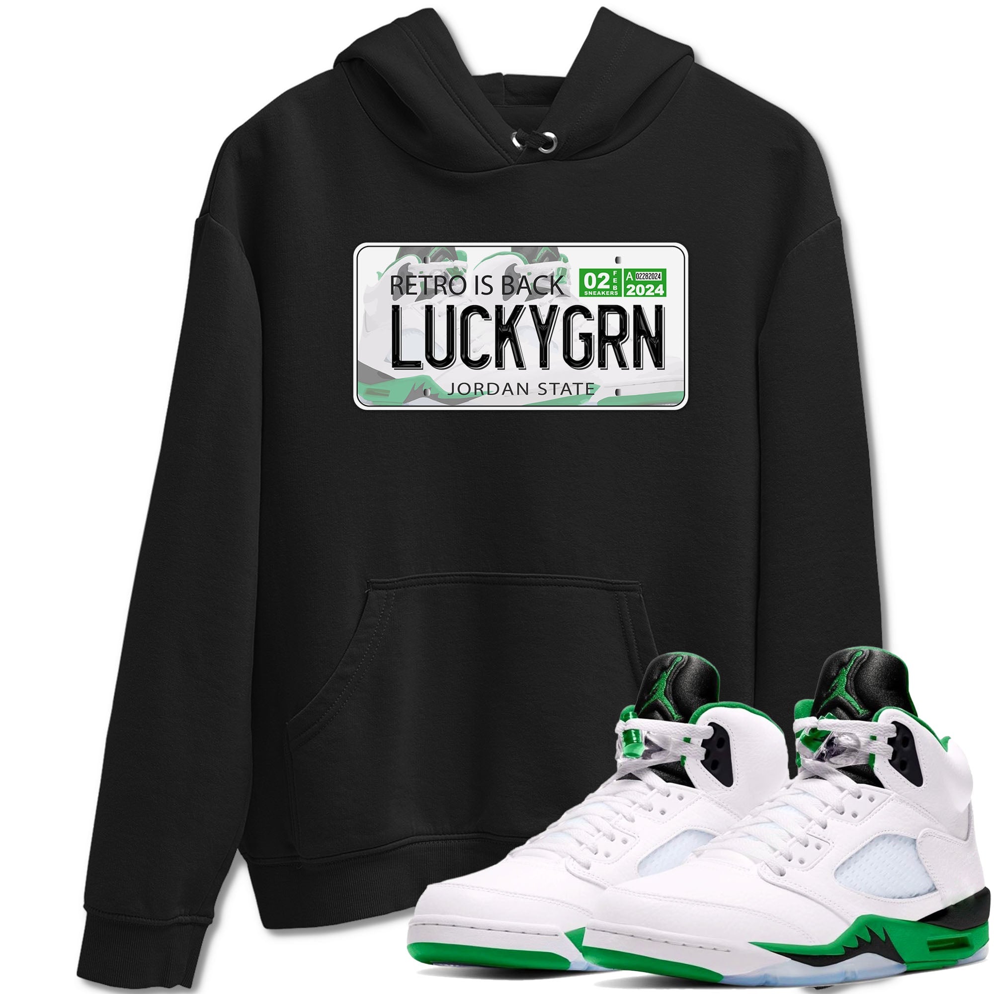 Jordan Plate snkmatch Tees - Air Jordan 5 Lucky Green