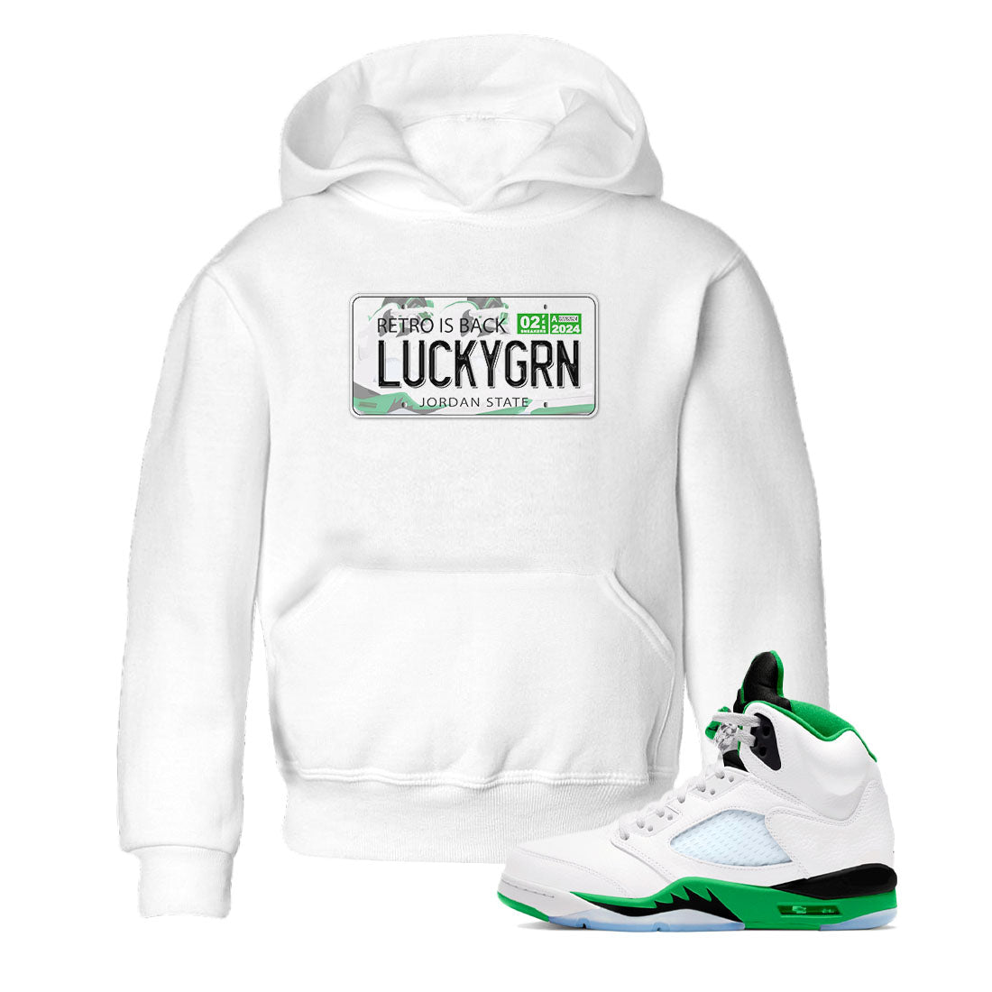 Jordan Plate snkmatch Tees Kids - Air Jordan 5 Lucky Green