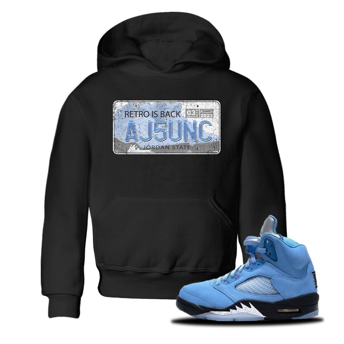 Jordan Plate Kids Tops - Air Jordan 5 UNC