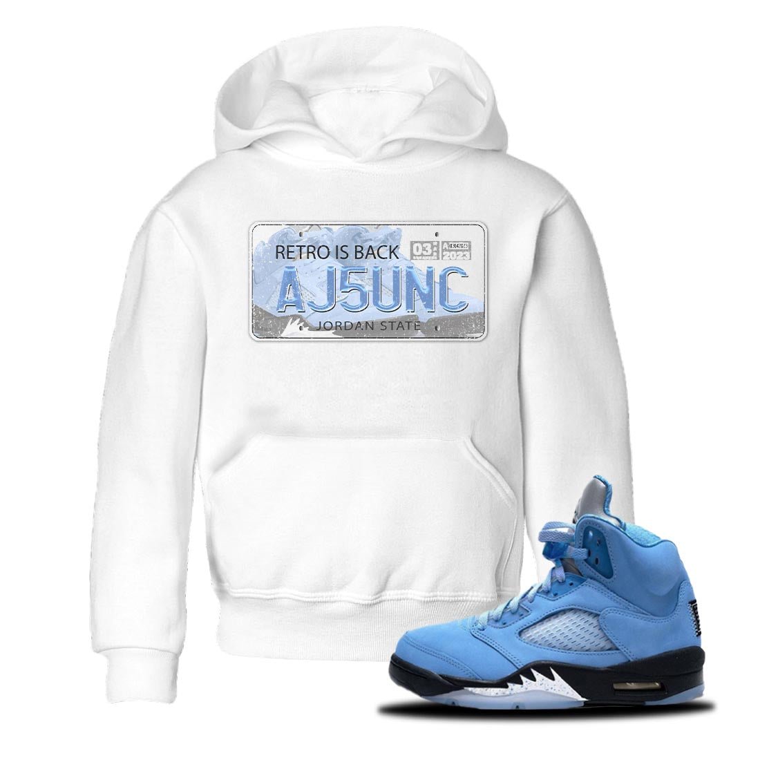 Jordan Plate Kids Tops - Air Jordan 5 UNC