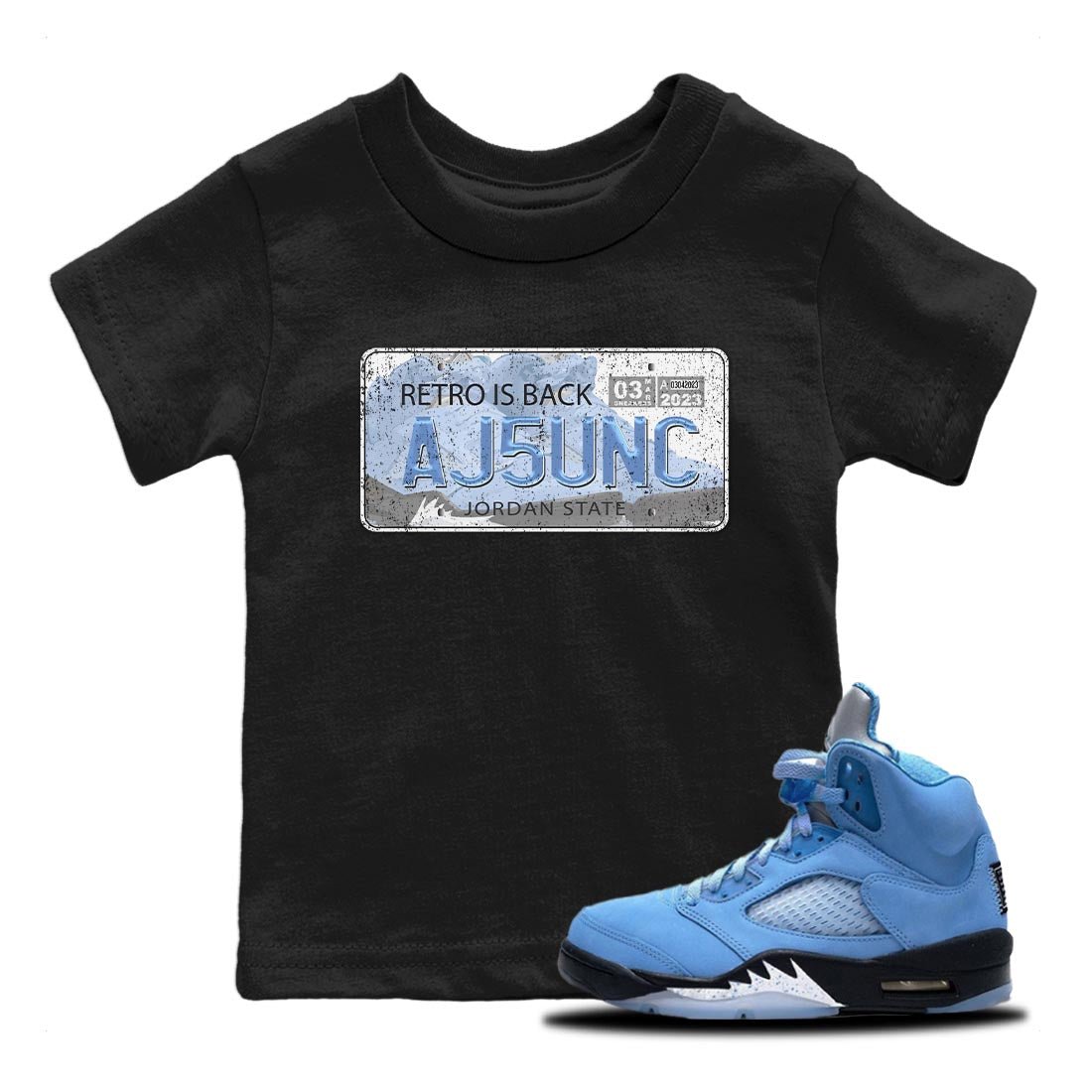 Jordan Plate Kids Tops - Air Jordan 5 UNC