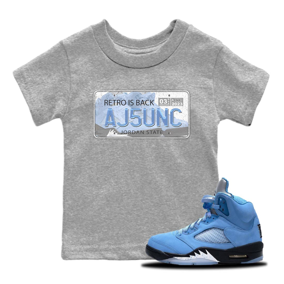 Jordan Plate Kids Tops - Air Jordan 5 UNC