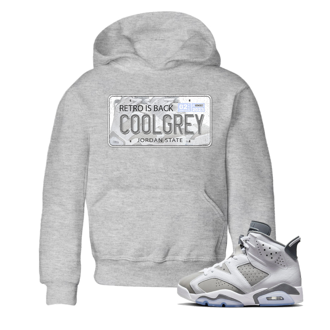 Jordan Plate Kids Tops - Air Jordan 6 Cool Grey