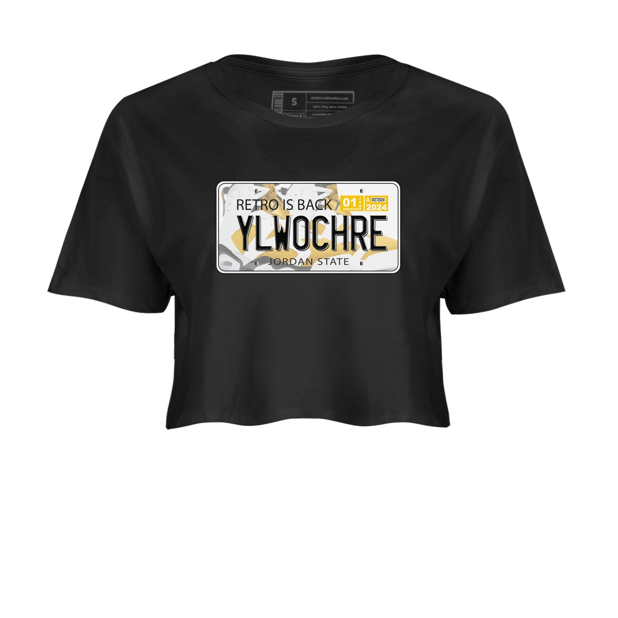 Jordan plate snkmatch Tees Crop Top - Air Jordan 6 Yellow Ochre