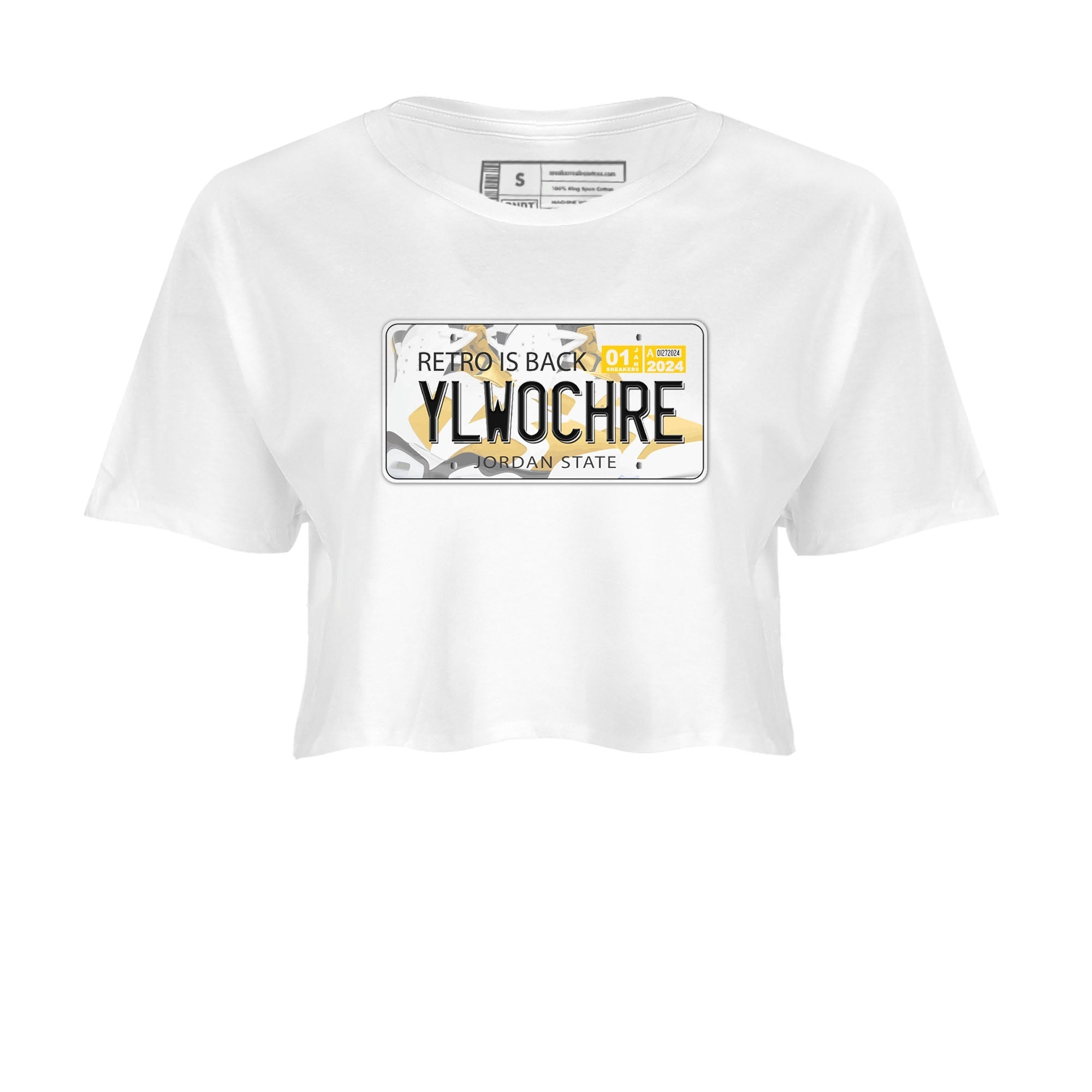 Jordan plate snkmatch Tees Crop Top - Air Jordan 6 Yellow Ochre