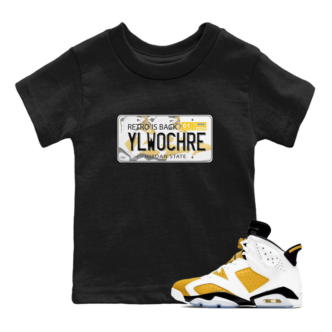 Jordan plate snkmatch Tees Kids - Air Jordan 6 Yellow Ochre