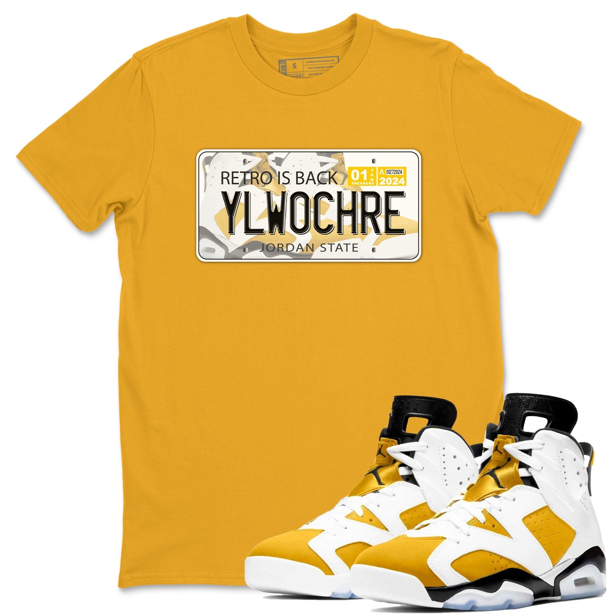 Jordan plate snkmatch Tees - Air Jordan 6 Yellow Ochre
