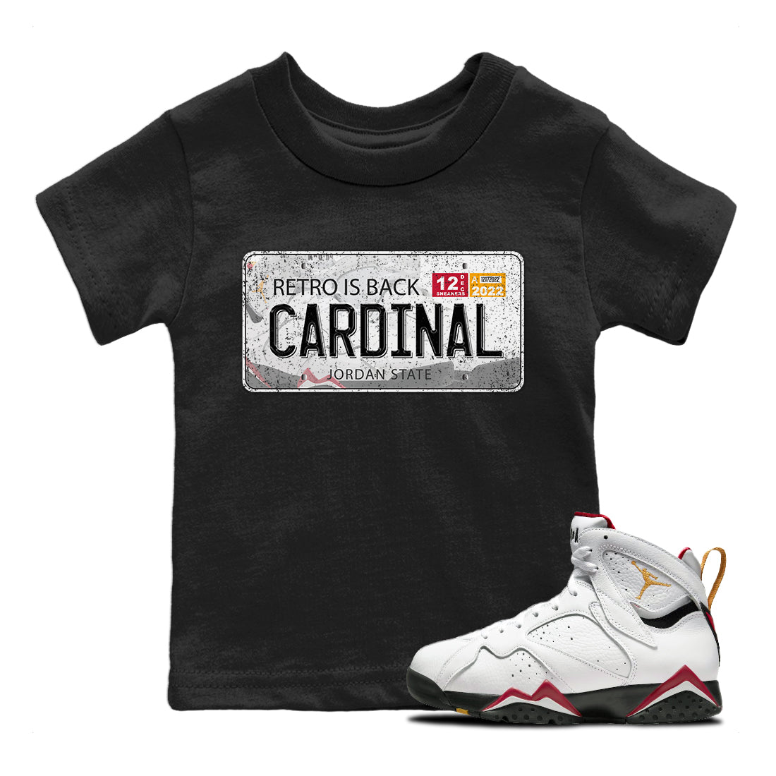 Jordan Plate Kids Tops - Air Jordan 7 Cardinal