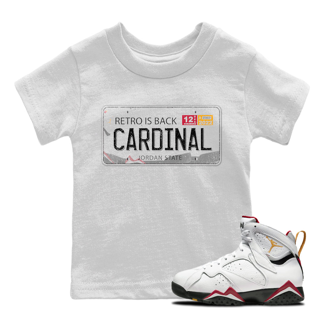 Jordan Plate Kids Tops - Air Jordan 7 Cardinal
