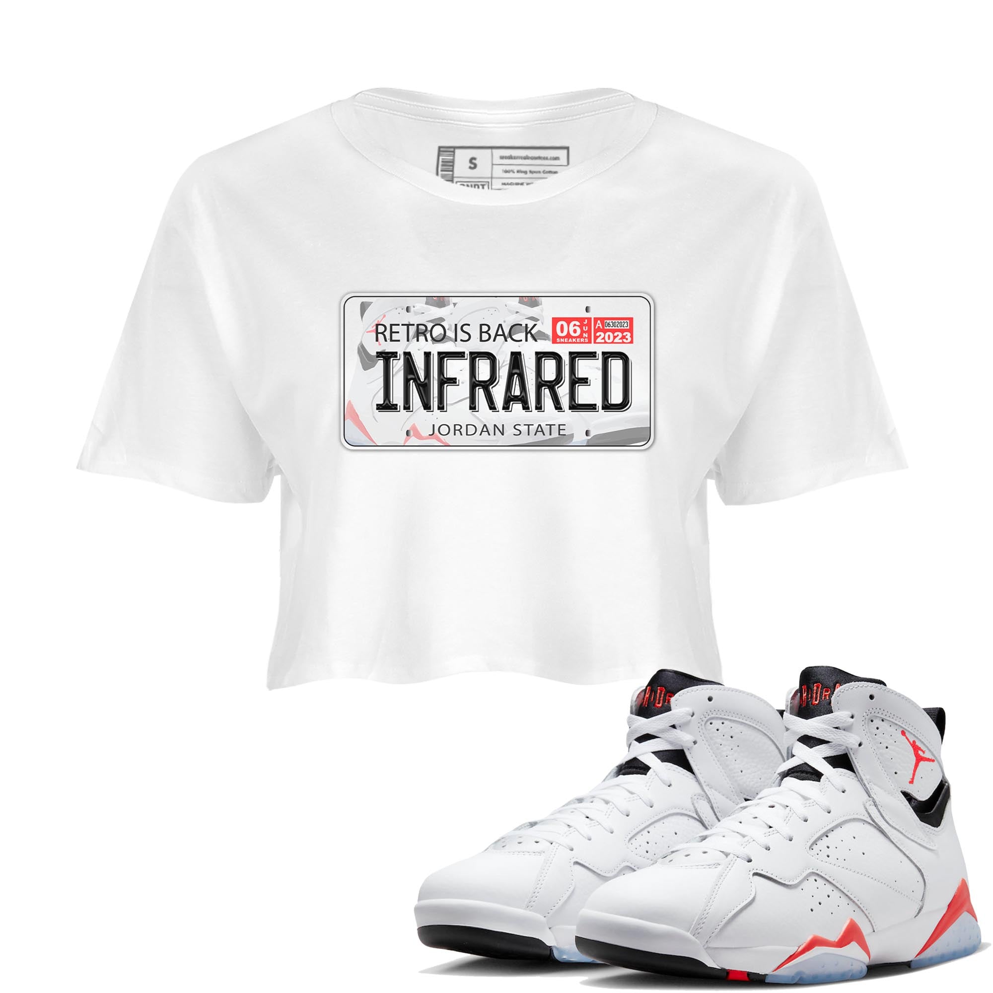 Jordan Plate snkmatch Women's Top - Air Jordan 7 White Infrared