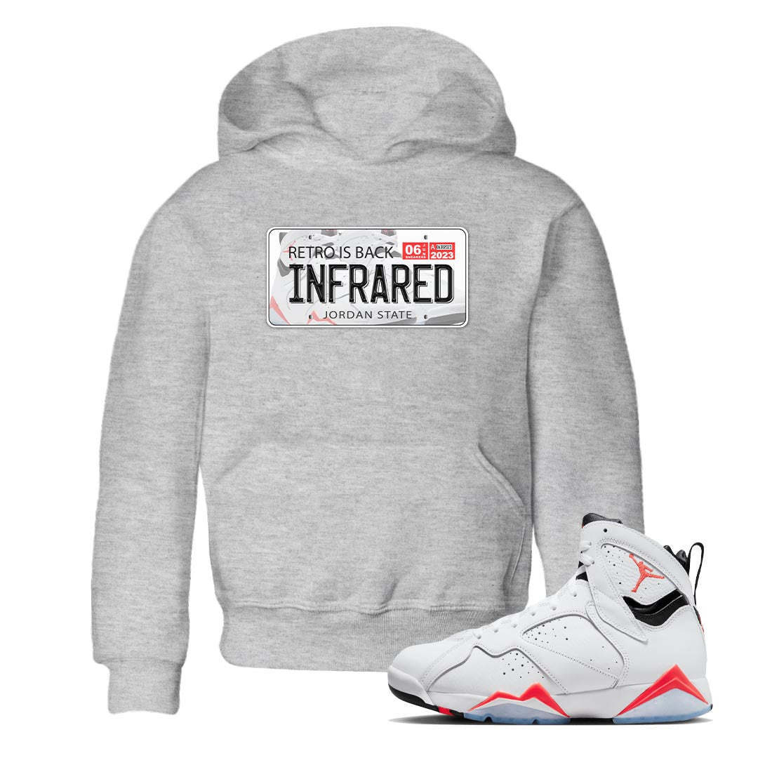 Jordan Plate snkmatch Tee Kids - Air Jordan 7 White Infrared