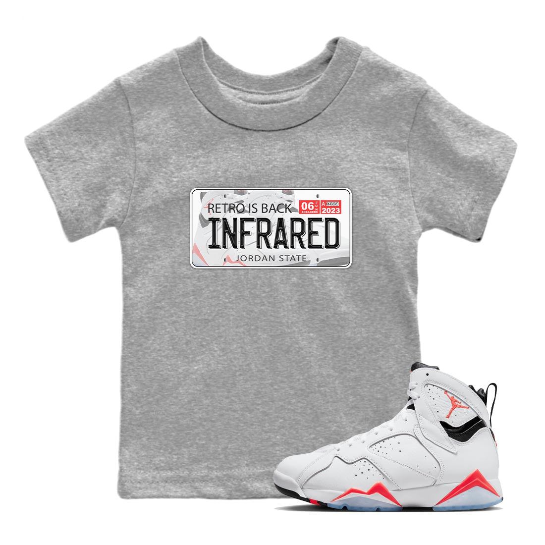 Jordan Plate snkmatch Tee Kids - Air Jordan 7 White Infrared