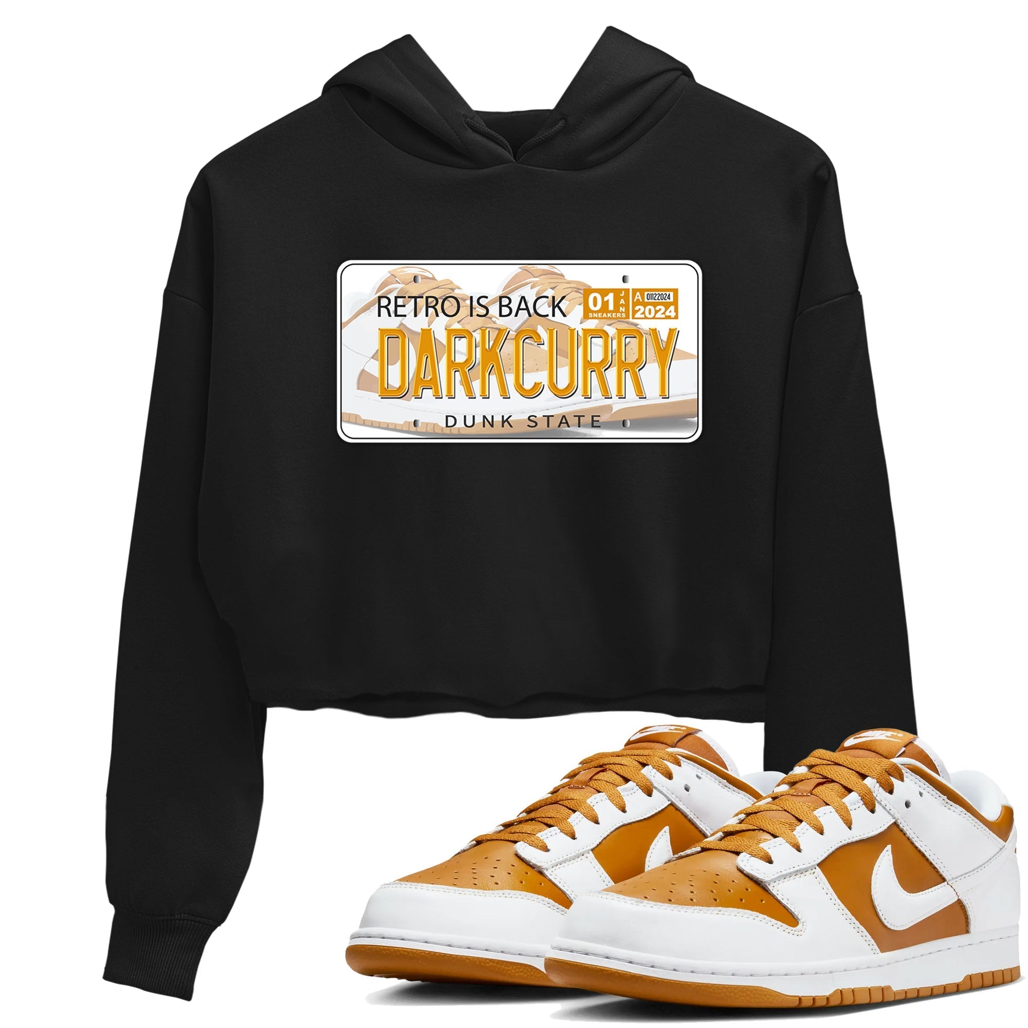 Jordan plate snkmatch Tees Crop Top - Dunk Dark Curry