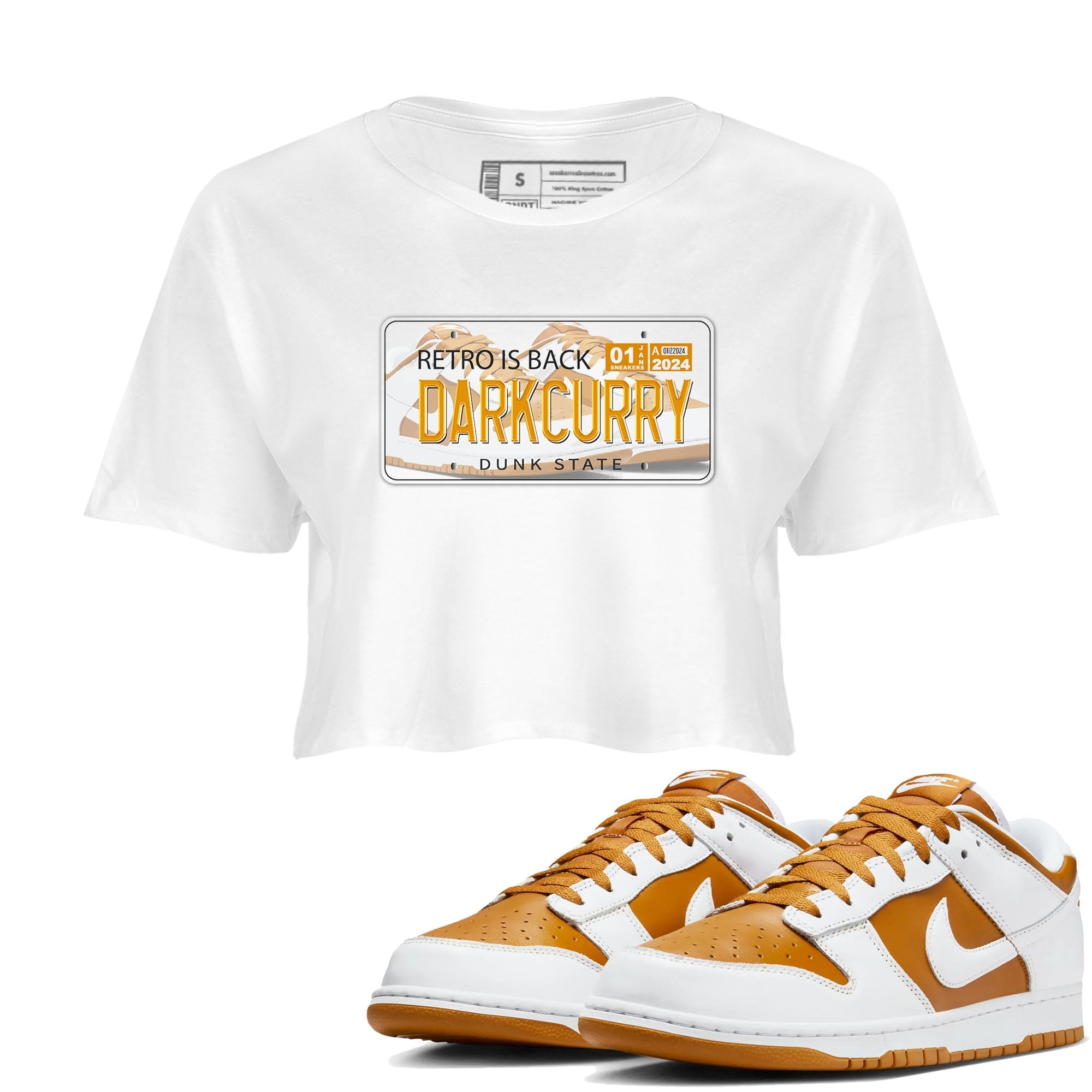 Jordan plate snkmatch Tees Crop Top - Dunk Dark Curry