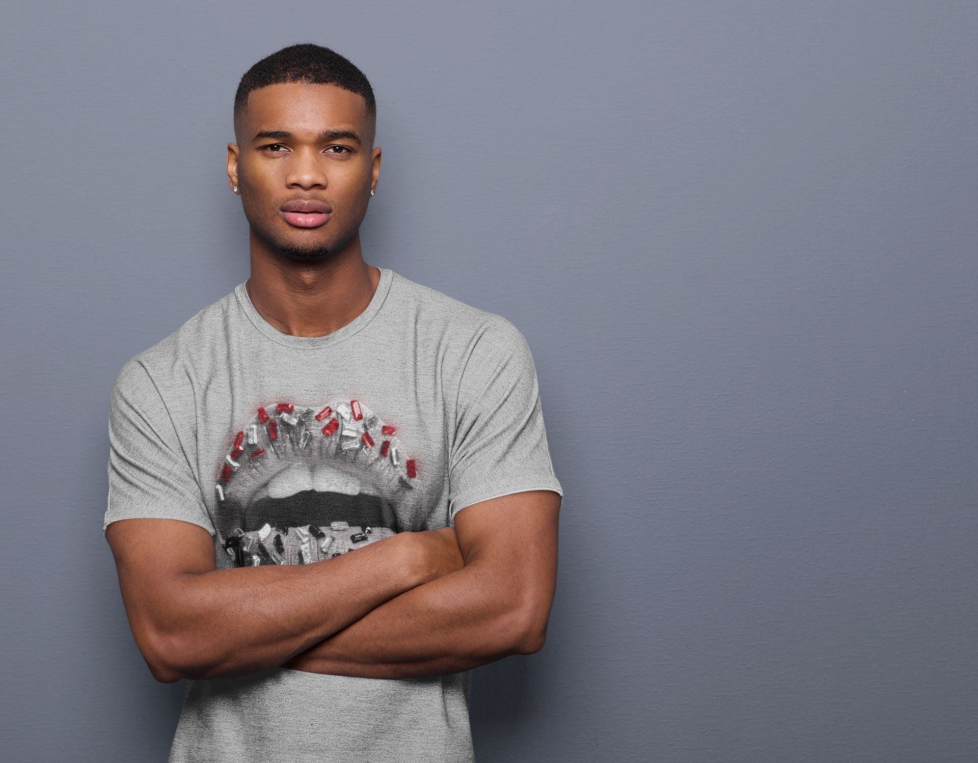 Lips Jewel Unisex Tops - Air Jordan 1 Smoke Grey