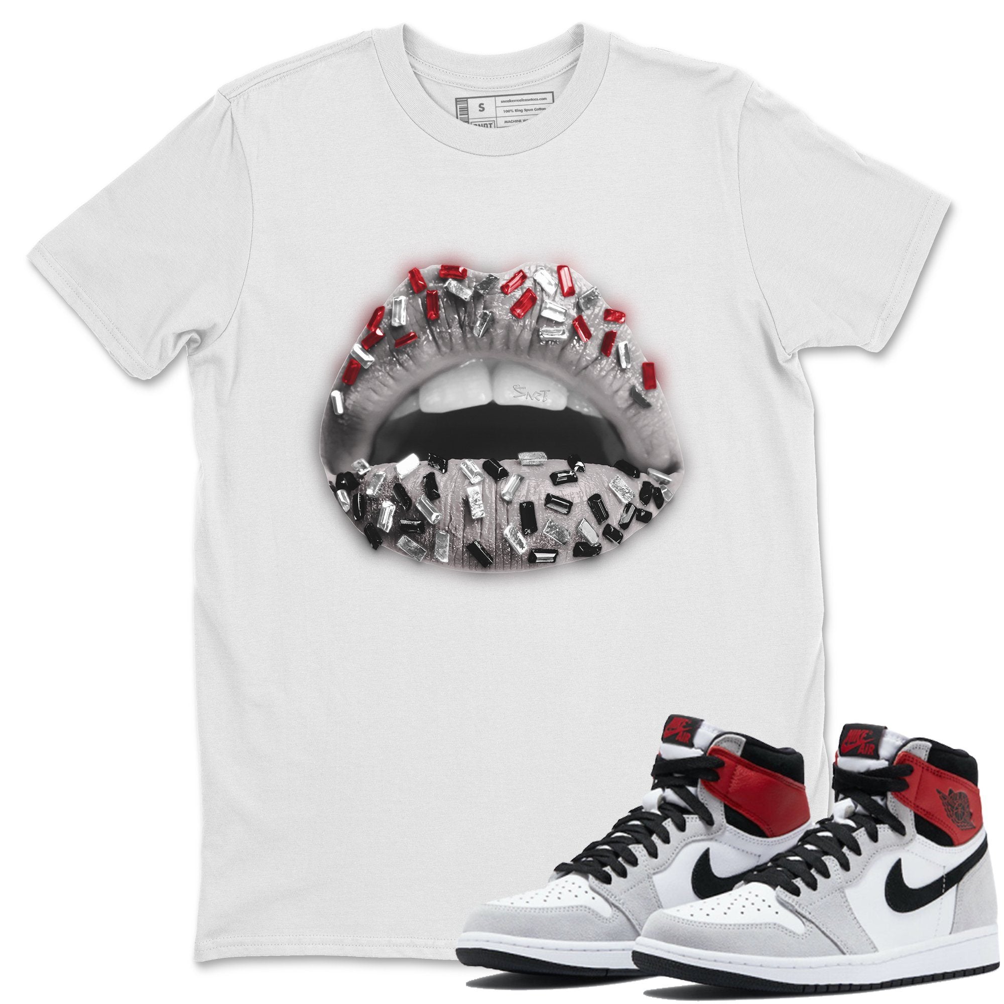 Lips Jewel Unisex Tops - Air Jordan 1 Smoke Grey