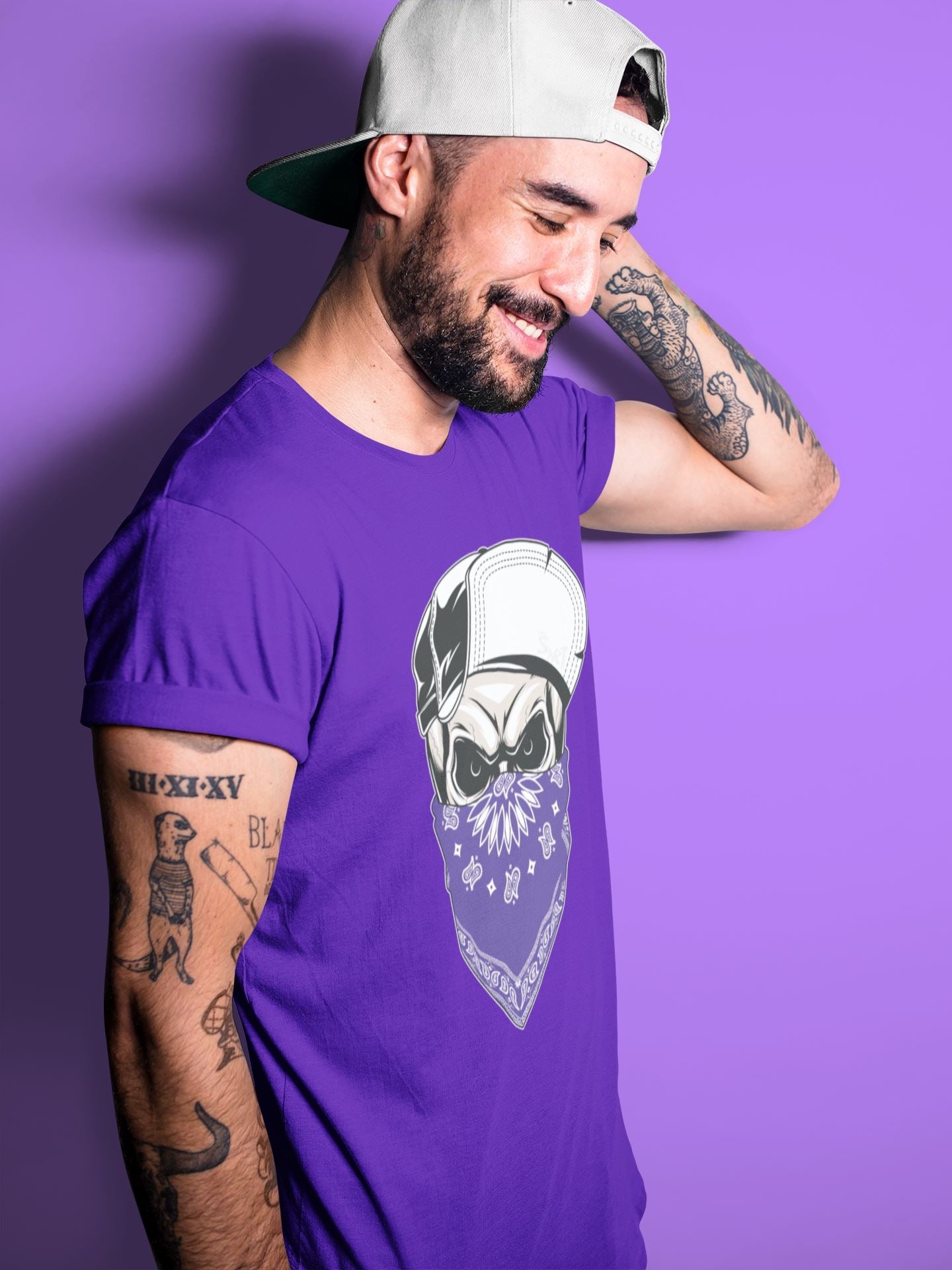 Skull Hat Mask Unisex Tops - Air Jordan 4 Court Purple