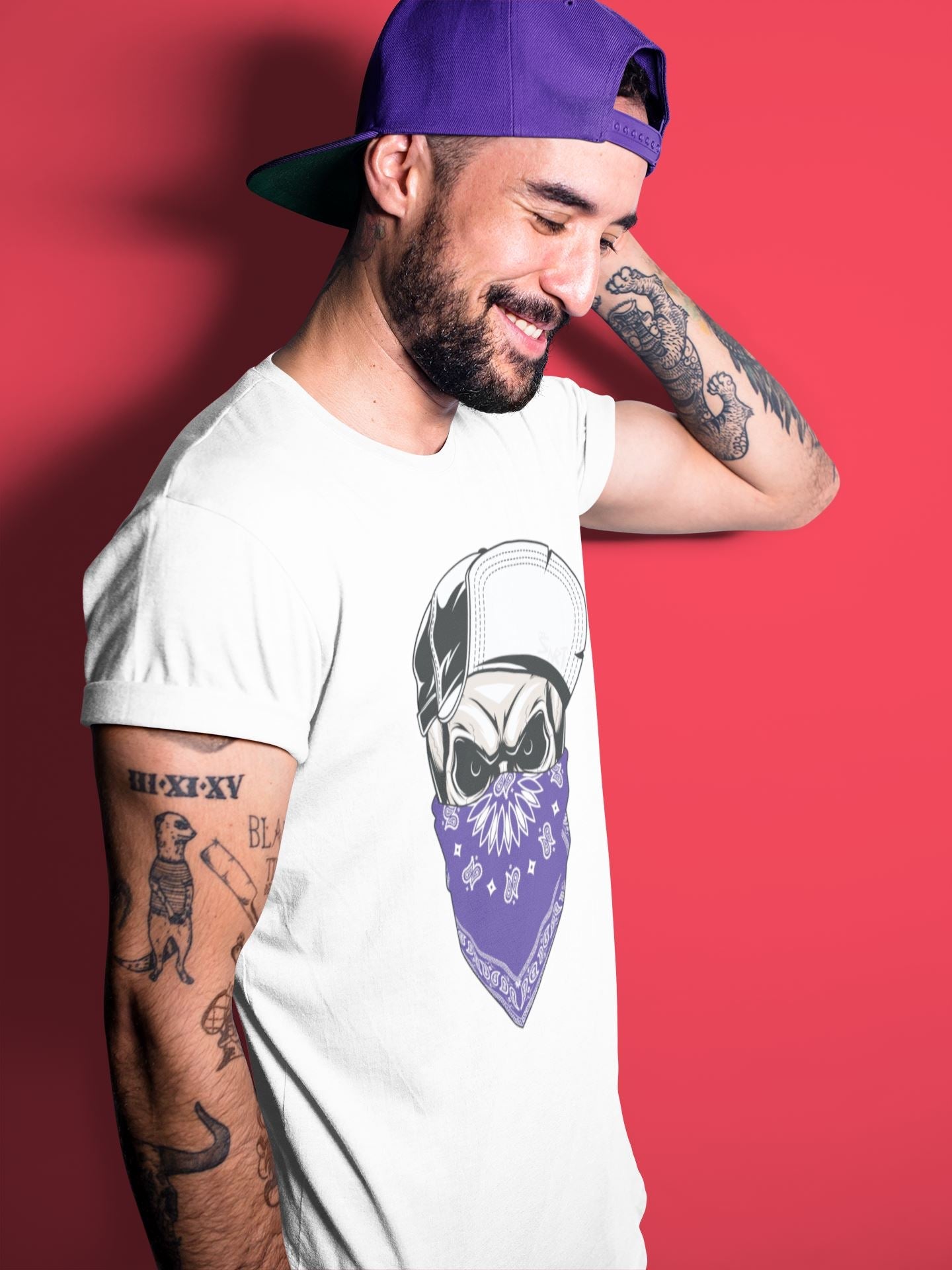 Skull Hat Mask Unisex Tops - Air Jordan 4 Court Purple