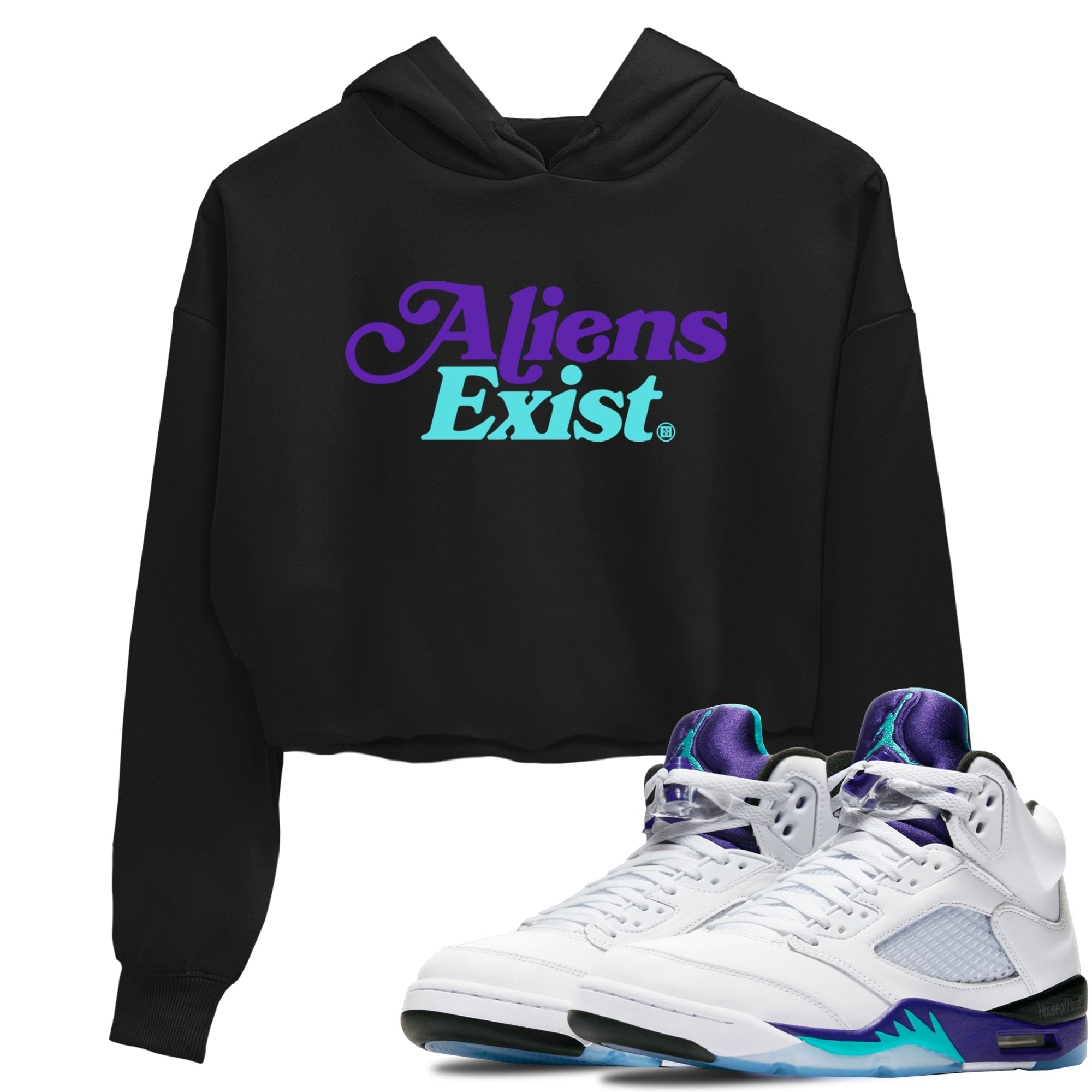 Alien Exist snkmatch Women's Top - Air Jordan 5 Grape