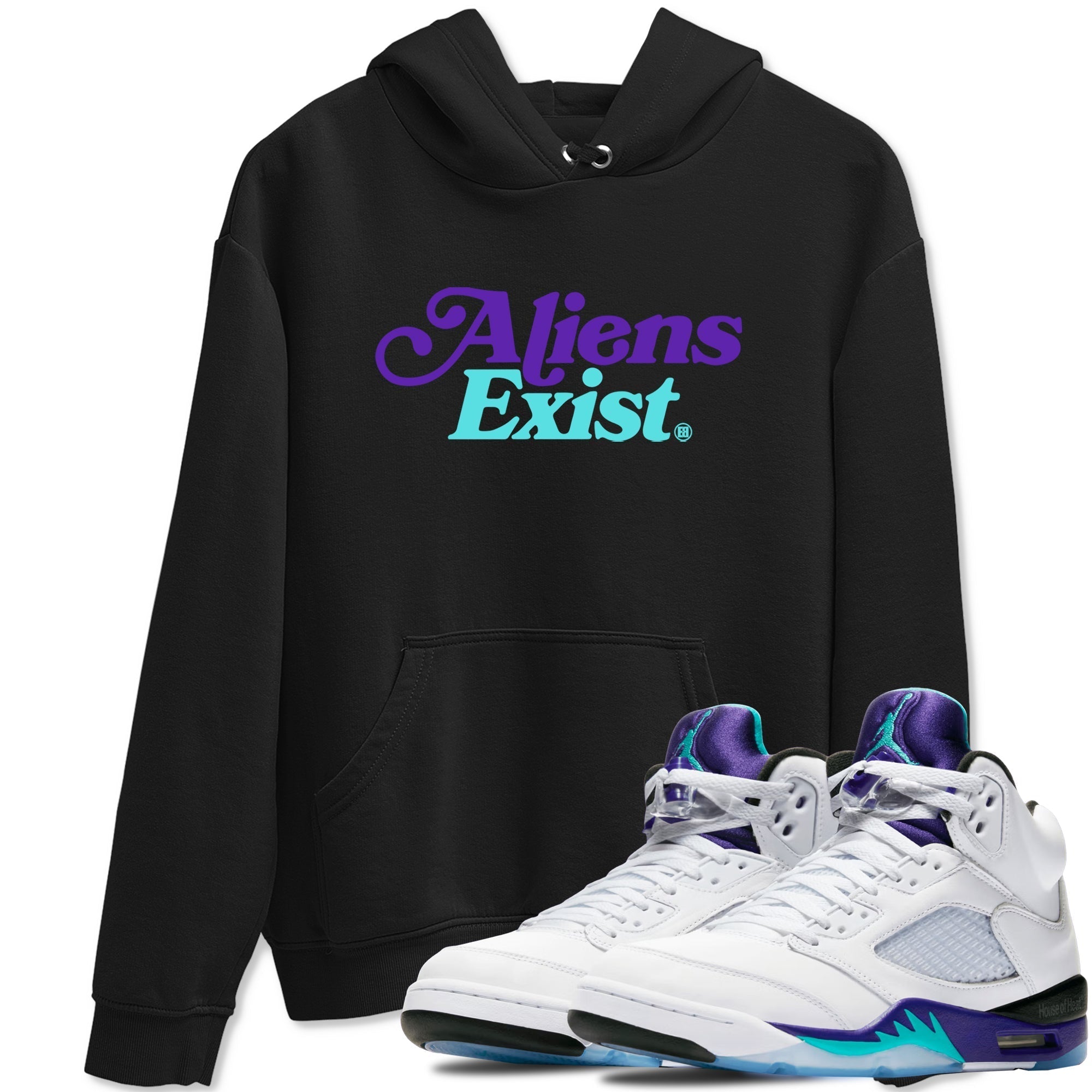 Alien Exist snkmatch Tees - Air Jordan 5 Grape