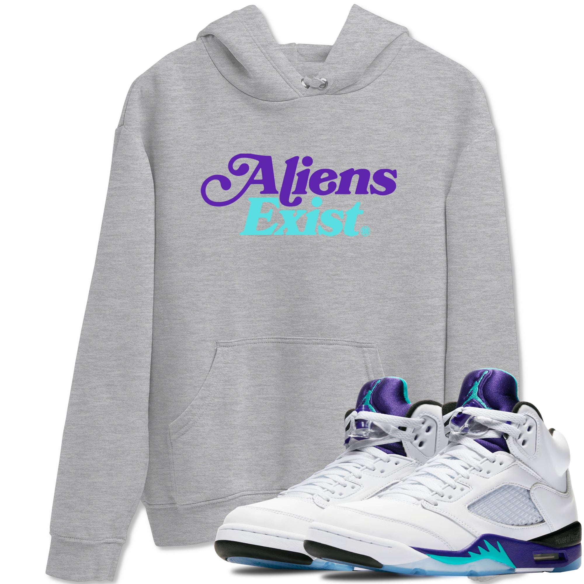 Alien Exist snkmatch Tees - Air Jordan 5 Grape