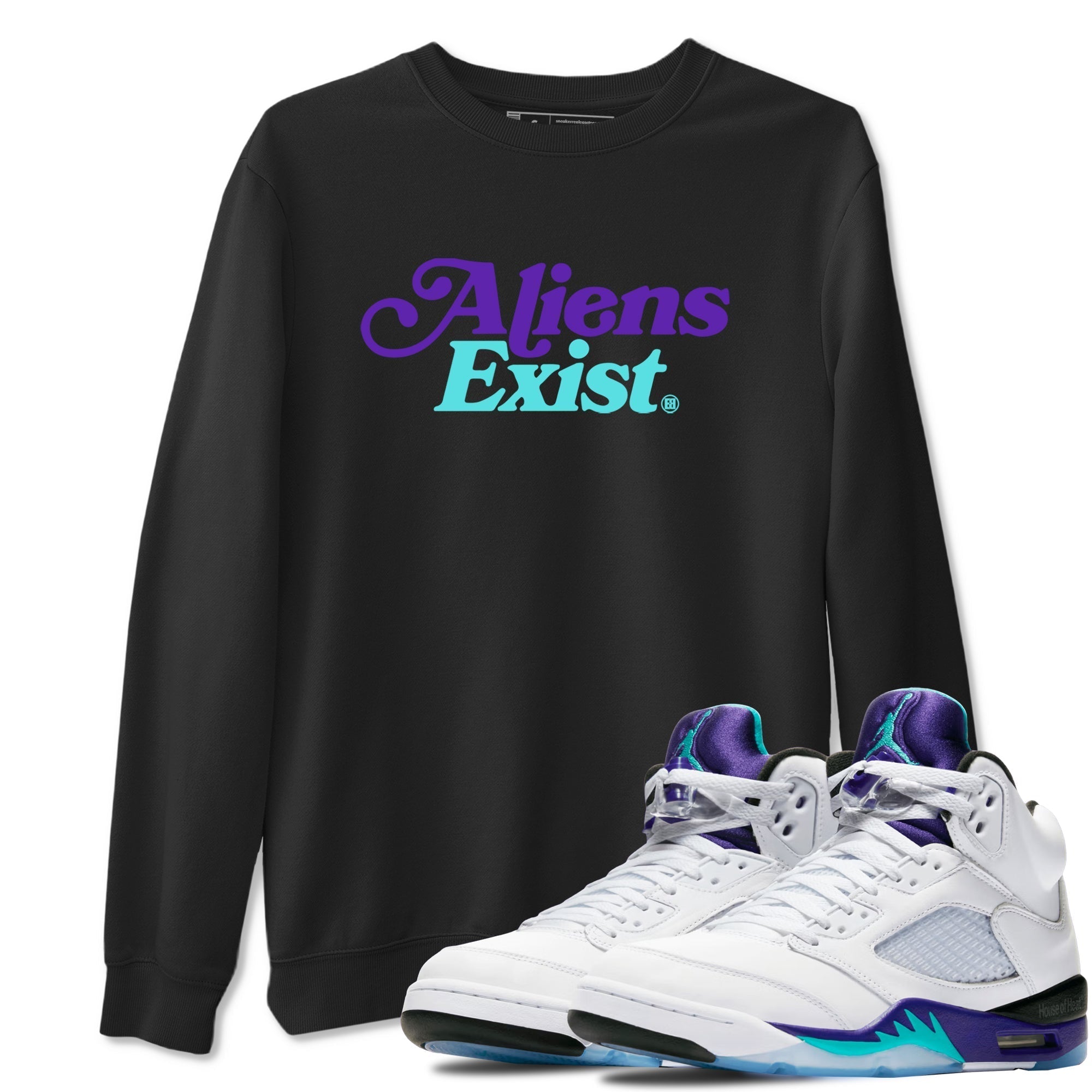 Alien Exist snkmatch Tees - Air Jordan 5 Grape