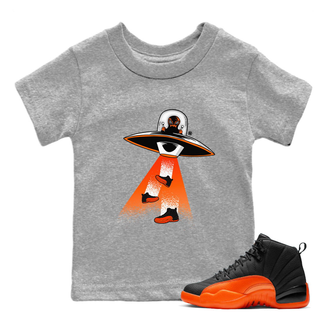 Alien Thief Kids Tops - Air Jordan 12 Brilliant Orange