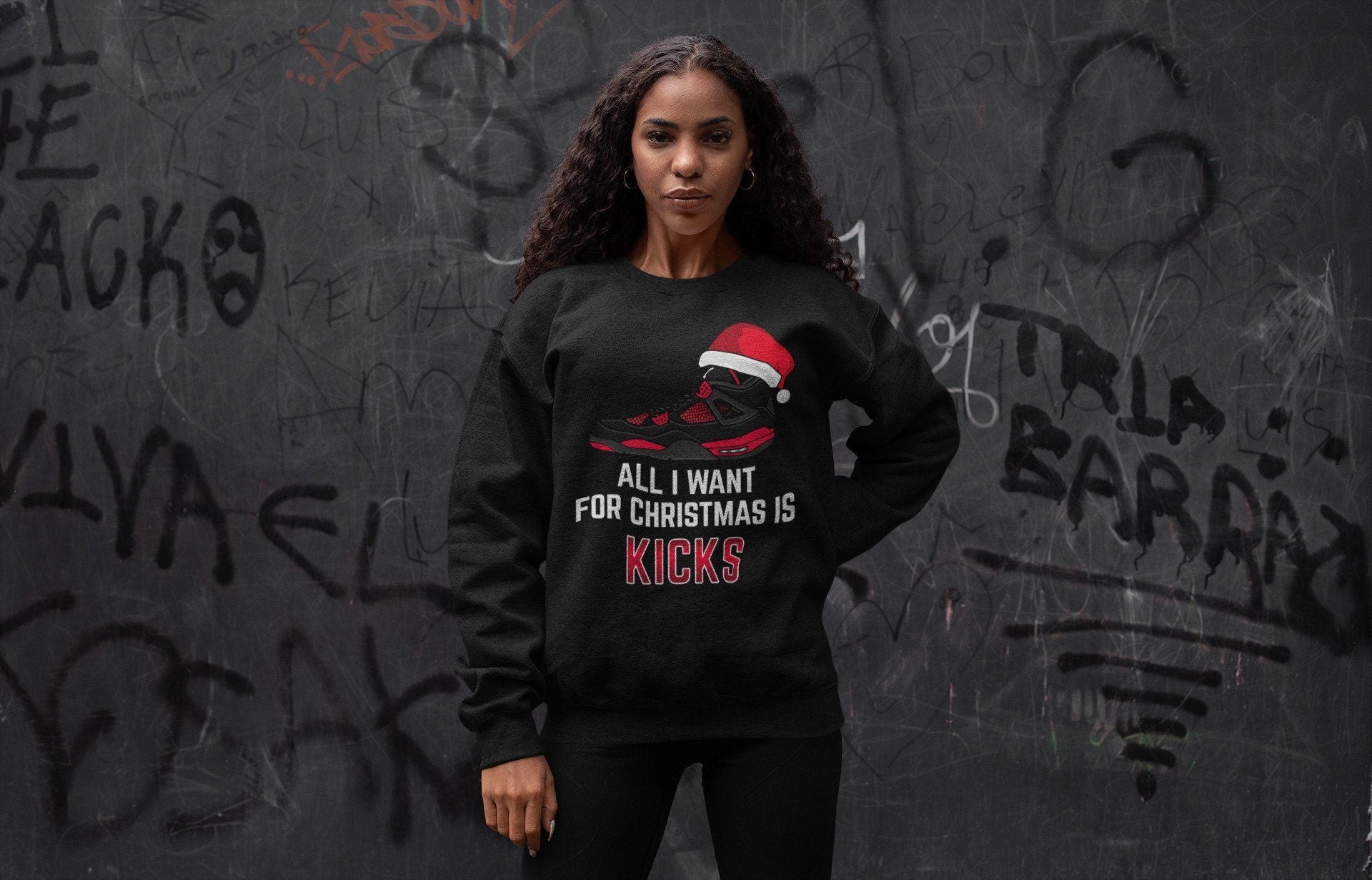 All I Want For Christmas Unisex Tops - Air Jordan 4 Red Thunder