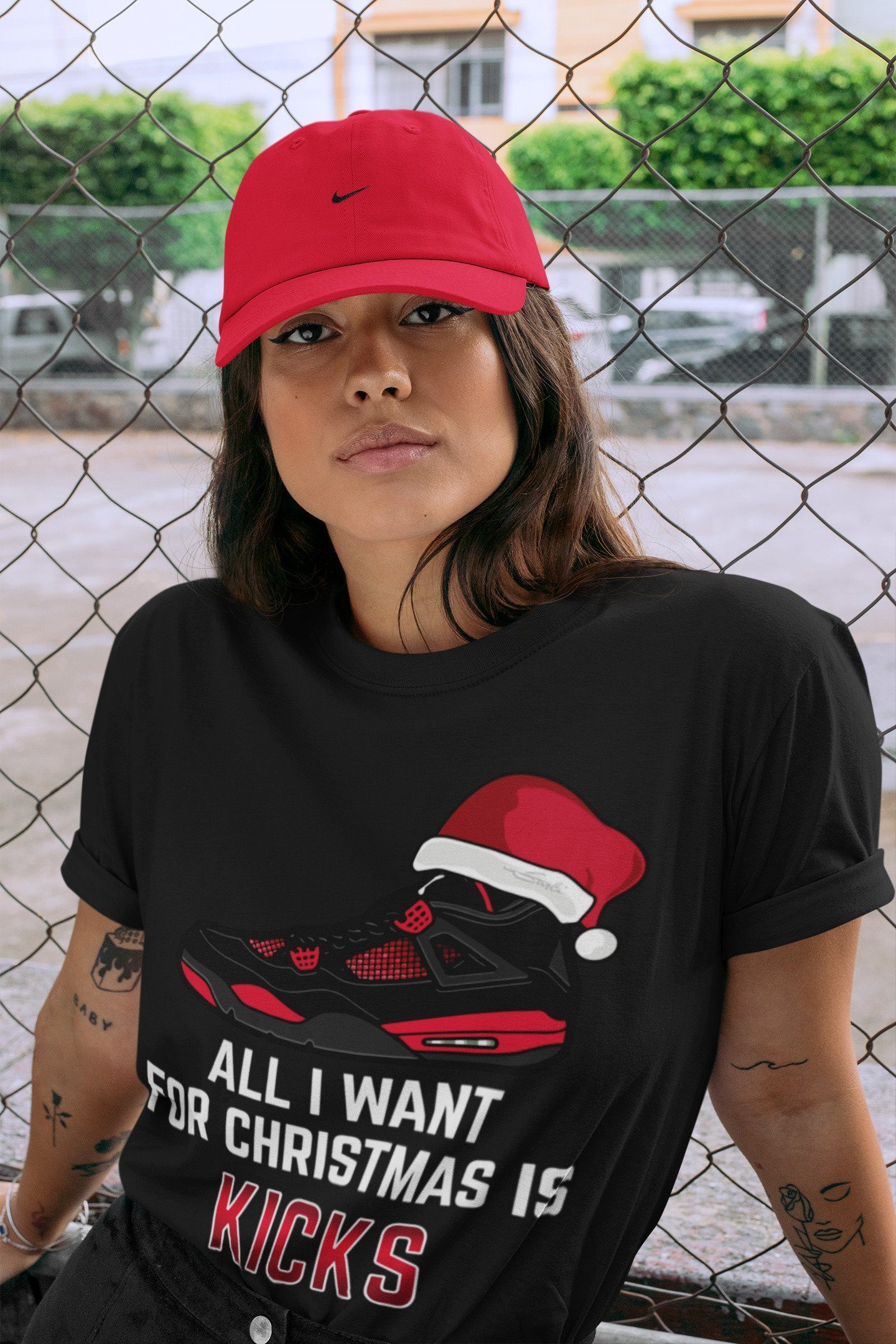 All I Want For Christmas Unisex Tops - Air Jordan 4 Red Thunder