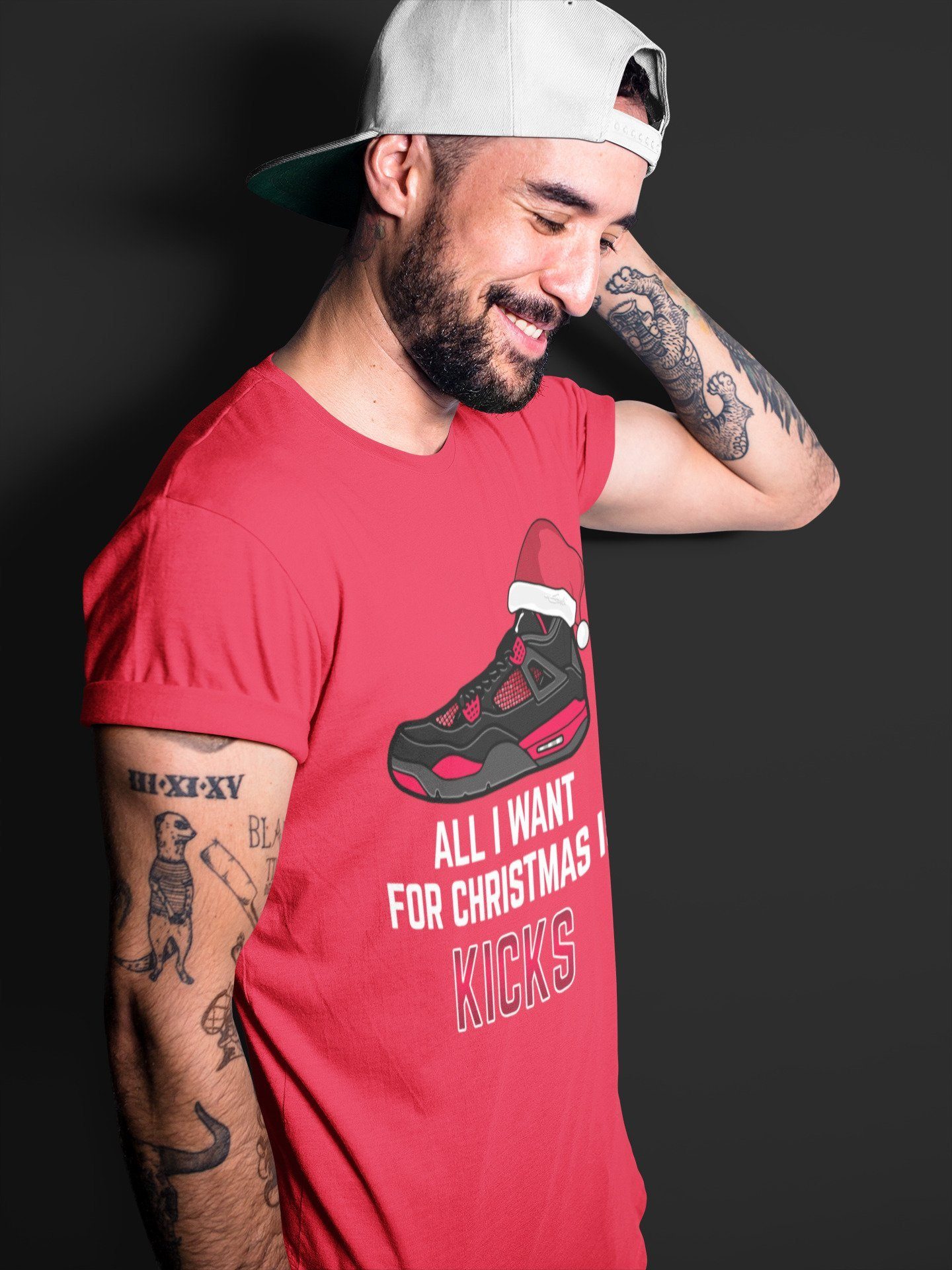 All I Want For Christmas Unisex Tops - Air Jordan 4 Red Thunder