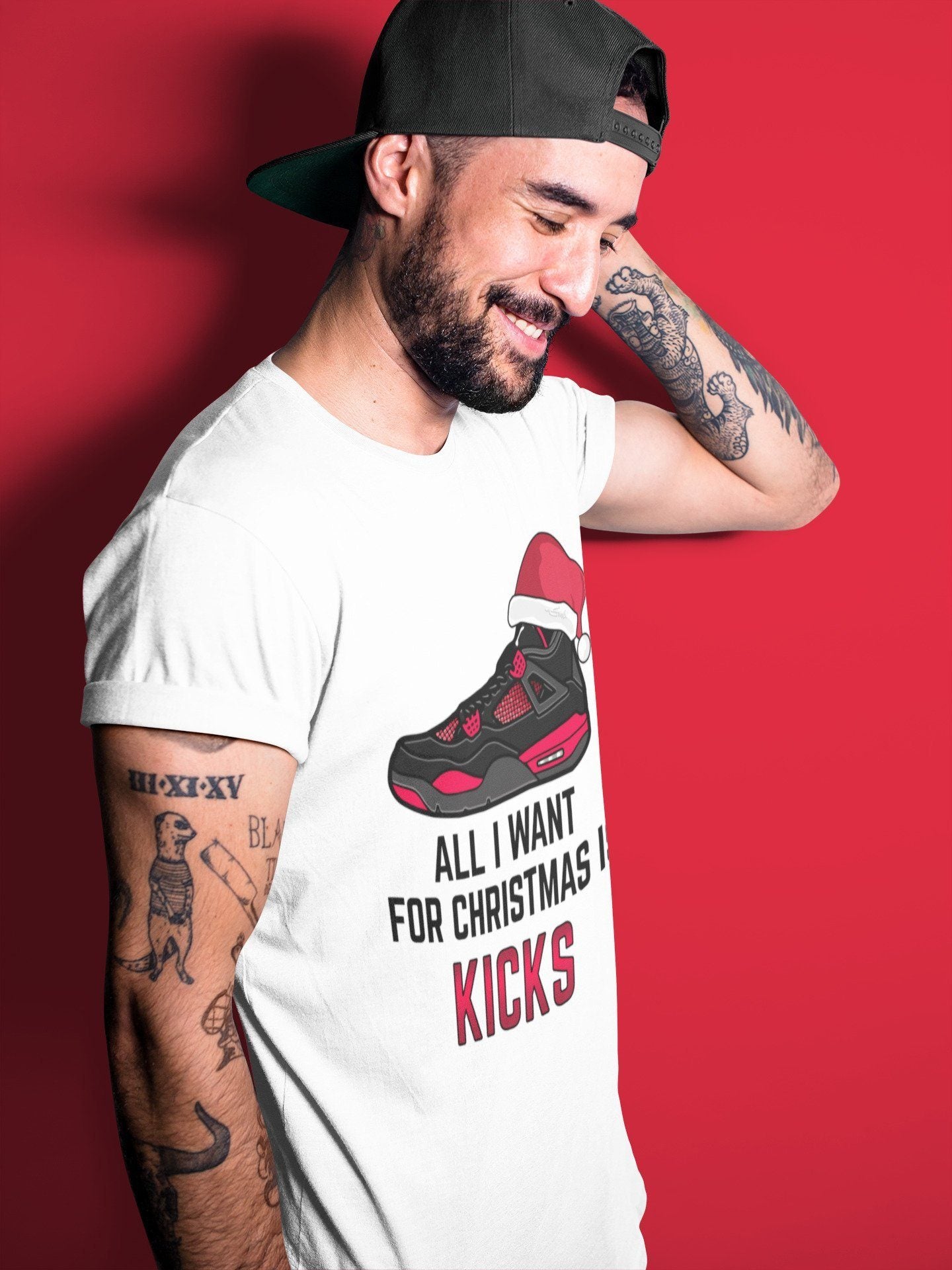 All I Want For Christmas Unisex Tops - Air Jordan 4 Red Thunder