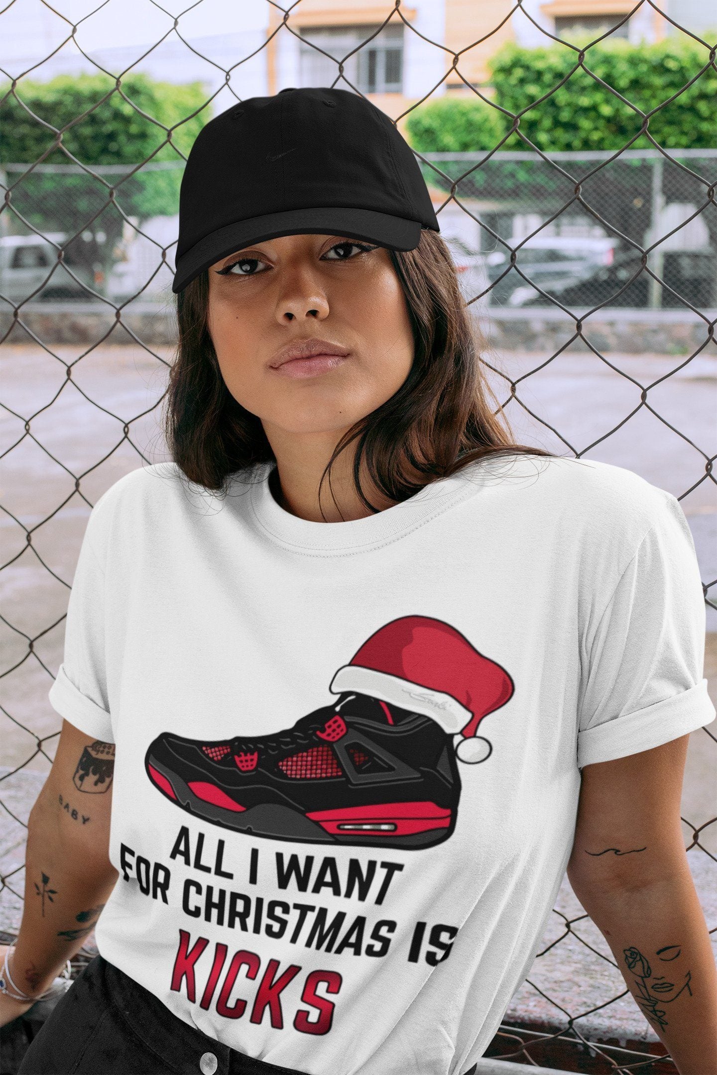 All I Want For Christmas Unisex Tops - Air Jordan 4 Red Thunder