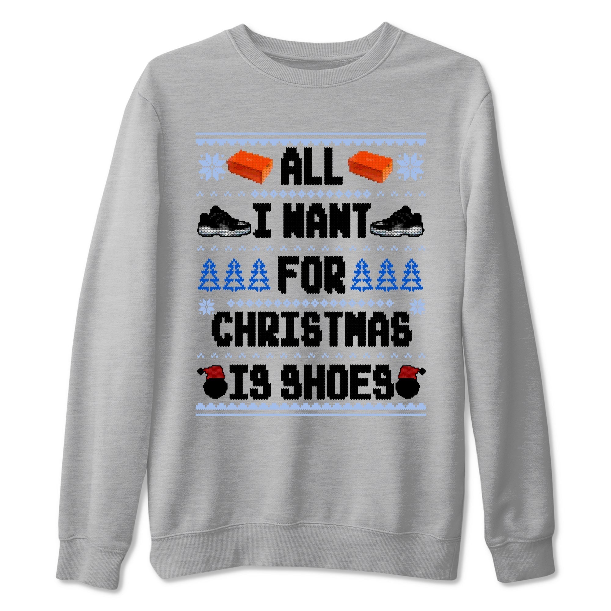 All I Want For Christmas Is Shoes snkmatch Tees - Air Jordan 11 Black and Varsity Royal