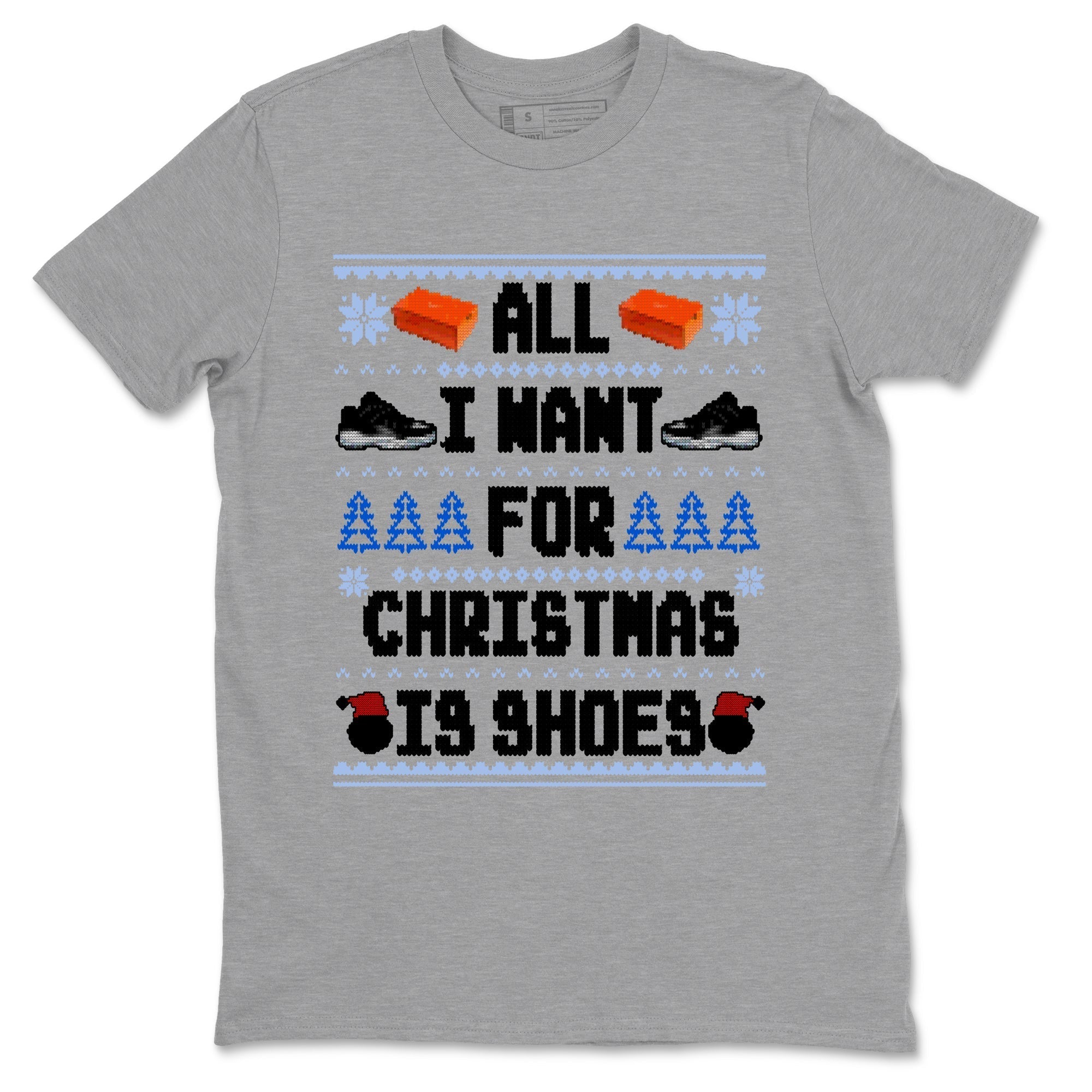 All I Want For Christmas Is Shoes snkmatch Tees - Air Jordan 11 Black and Varsity Royal